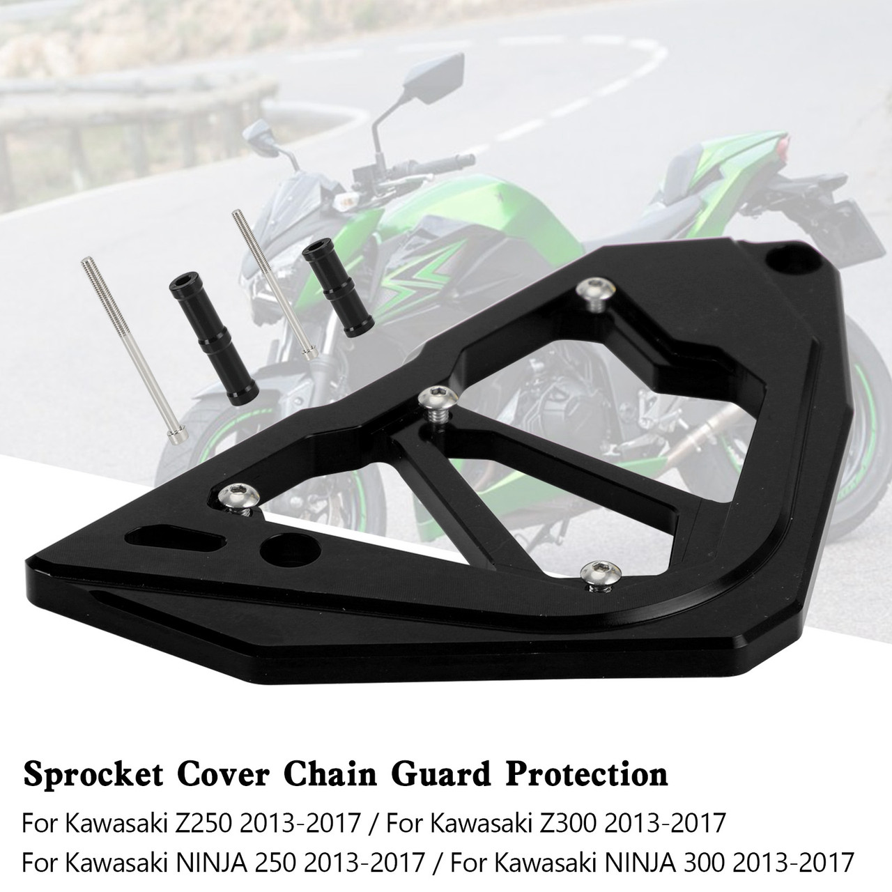 Sprocket Cover Chain Guard KAWASAKI Z250 Z300 NINJA 300 250 13-17 Black