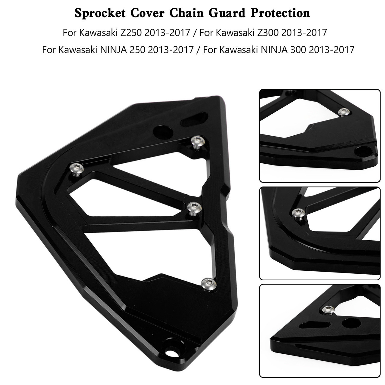 Sprocket Cover Chain Guard KAWASAKI Z250 Z300 NINJA 300 250 13-17 Black