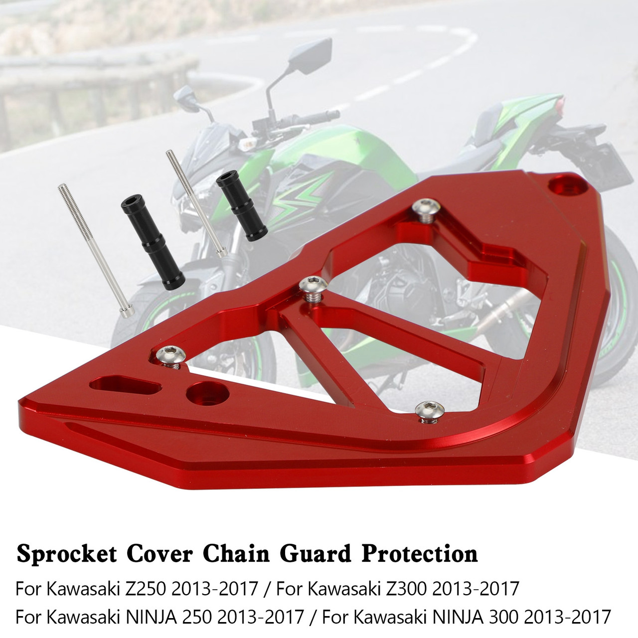 Sprocket Cover Chain Guard KAWASAKI Z250 Z300 NINJA 300 250 13-17 Red