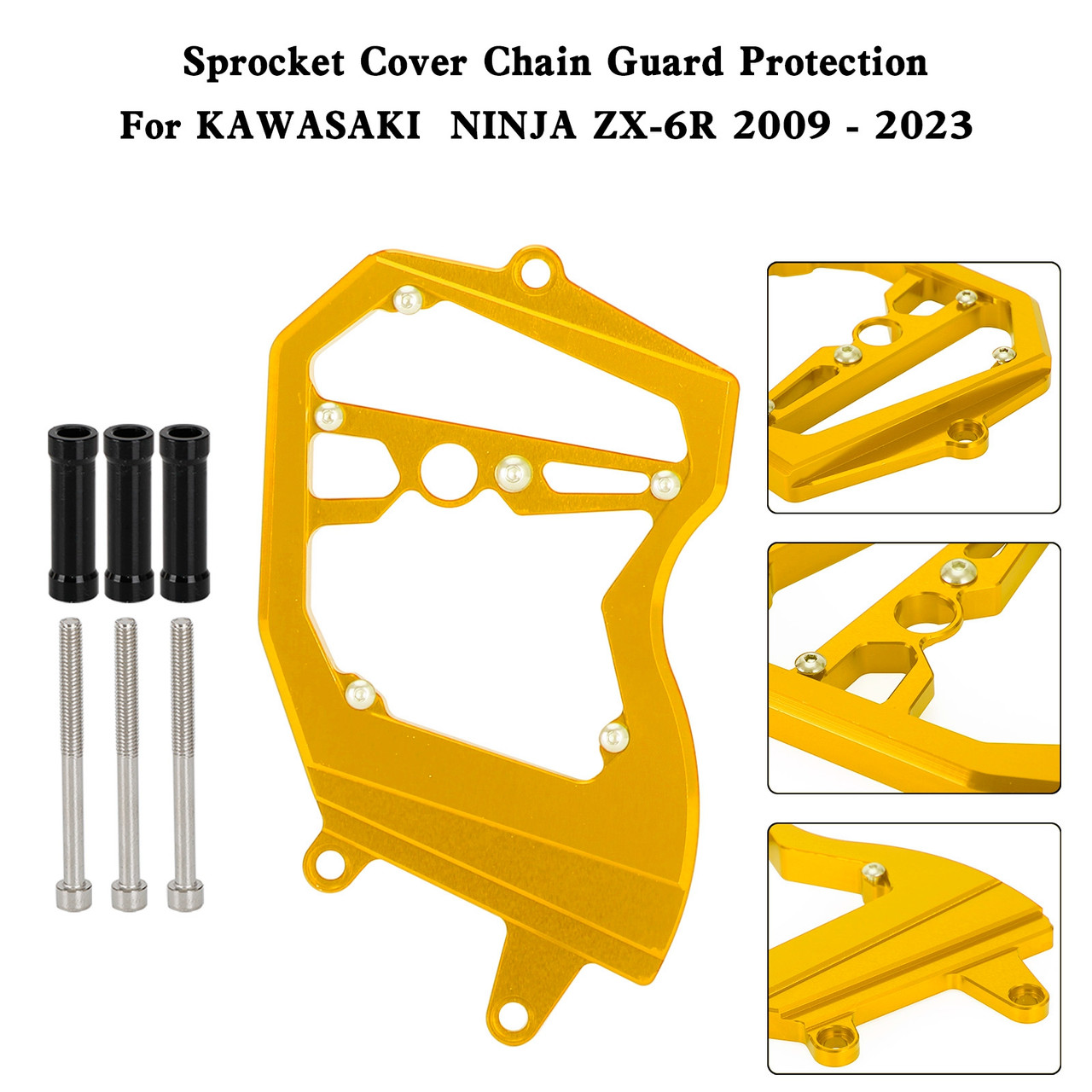 Front Sprocket Cover Chain Guard KAWASAKI Ninja ZX-6R ZX6R 2009-2023 Gold