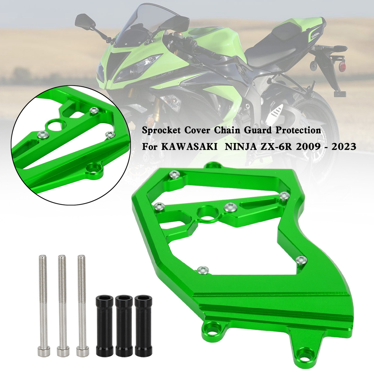 Front Sprocket Cover Chain Guard KAWASAKI Ninja ZX-6R ZX6R 2009-2023 Green