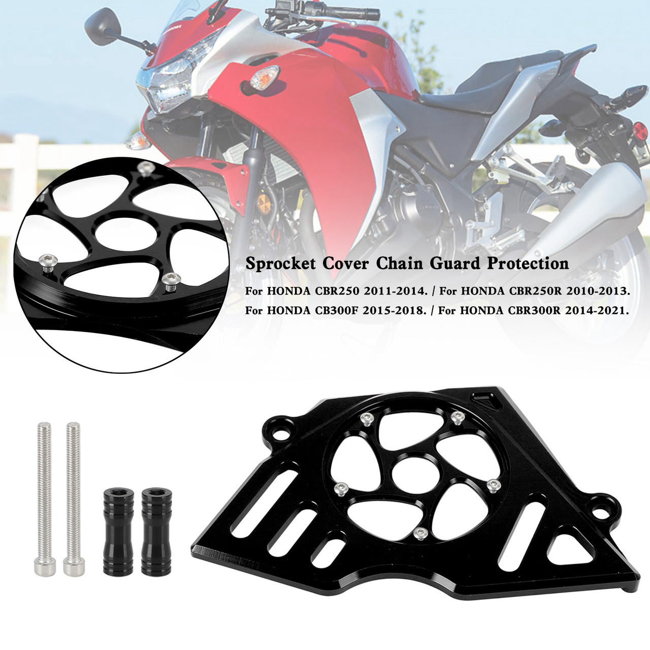 Front Sprocket Cover Chain Guard HONDA CBR250R CBR300R CB300F NC51 MC41 Black