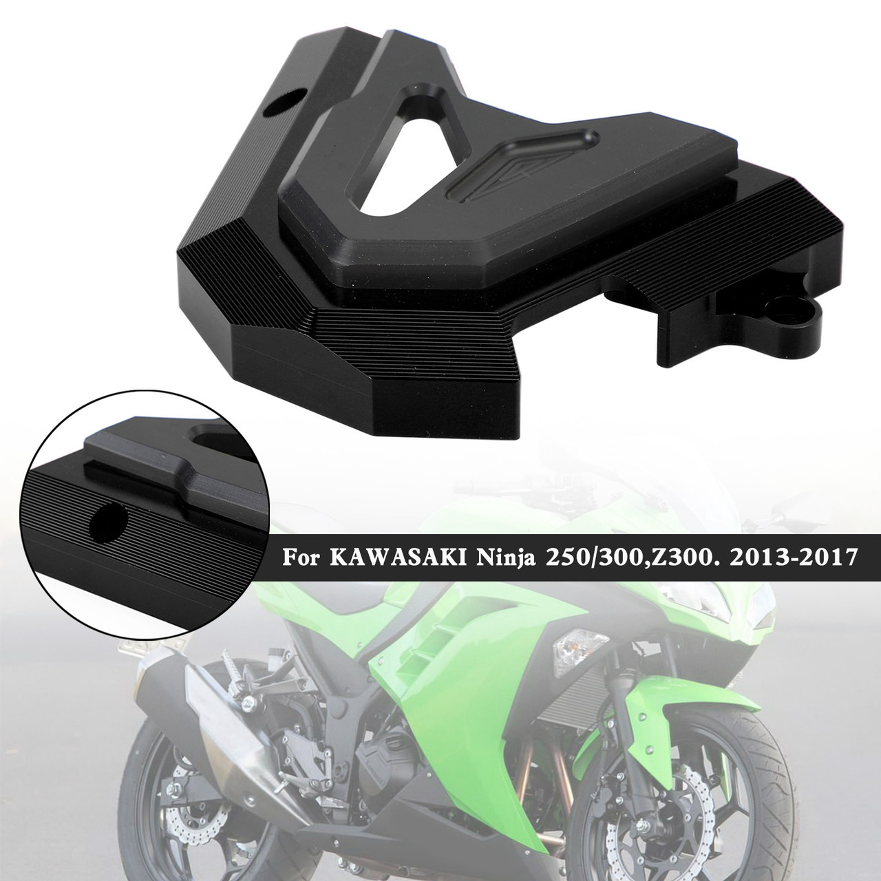 Front Sprocket Cover Chain Guard KAWASAKI Ninja 250 300 Z300 2013-2017 Black