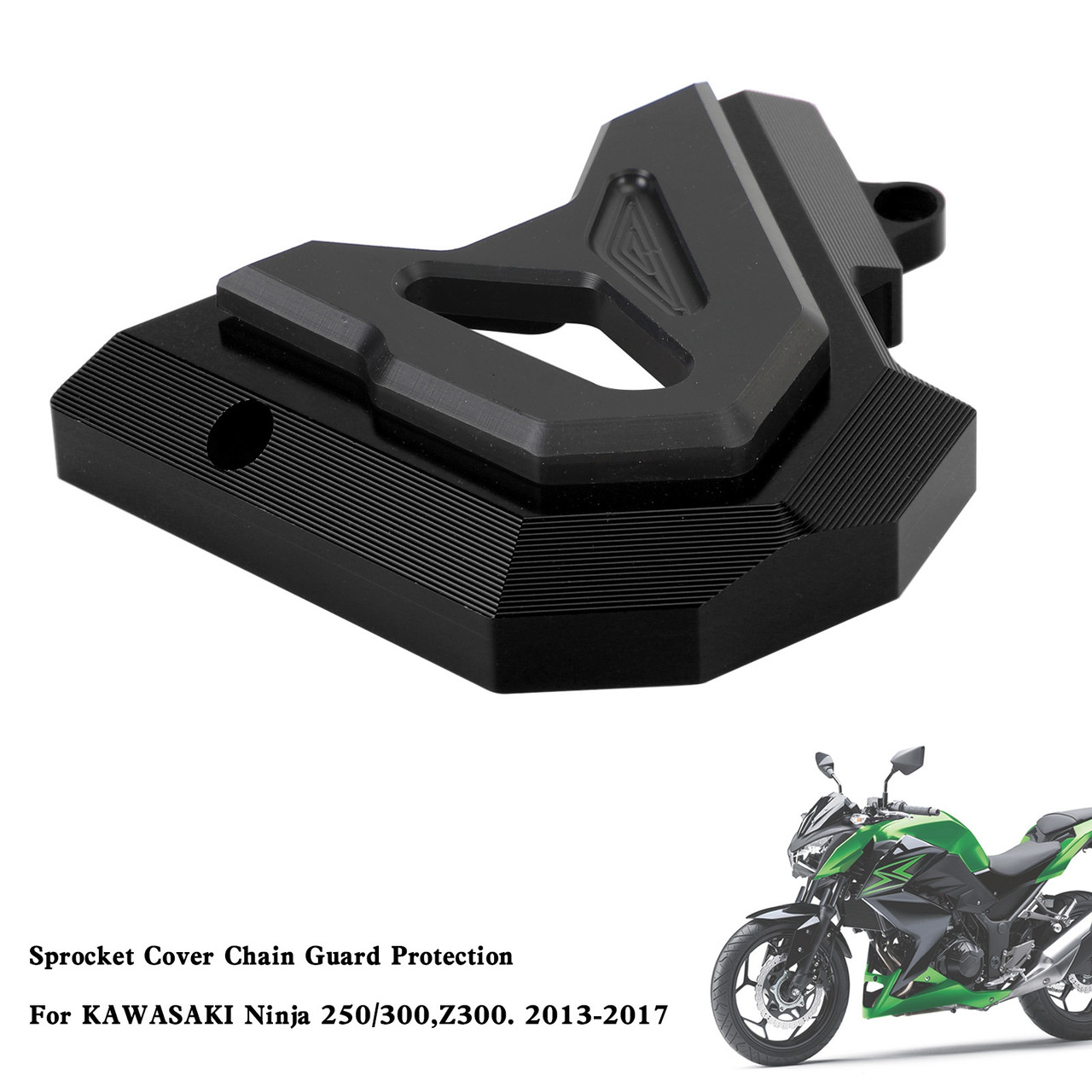 Front Sprocket Cover Chain Guard KAWASAKI Ninja 250 300 Z300 2013-2017 Black