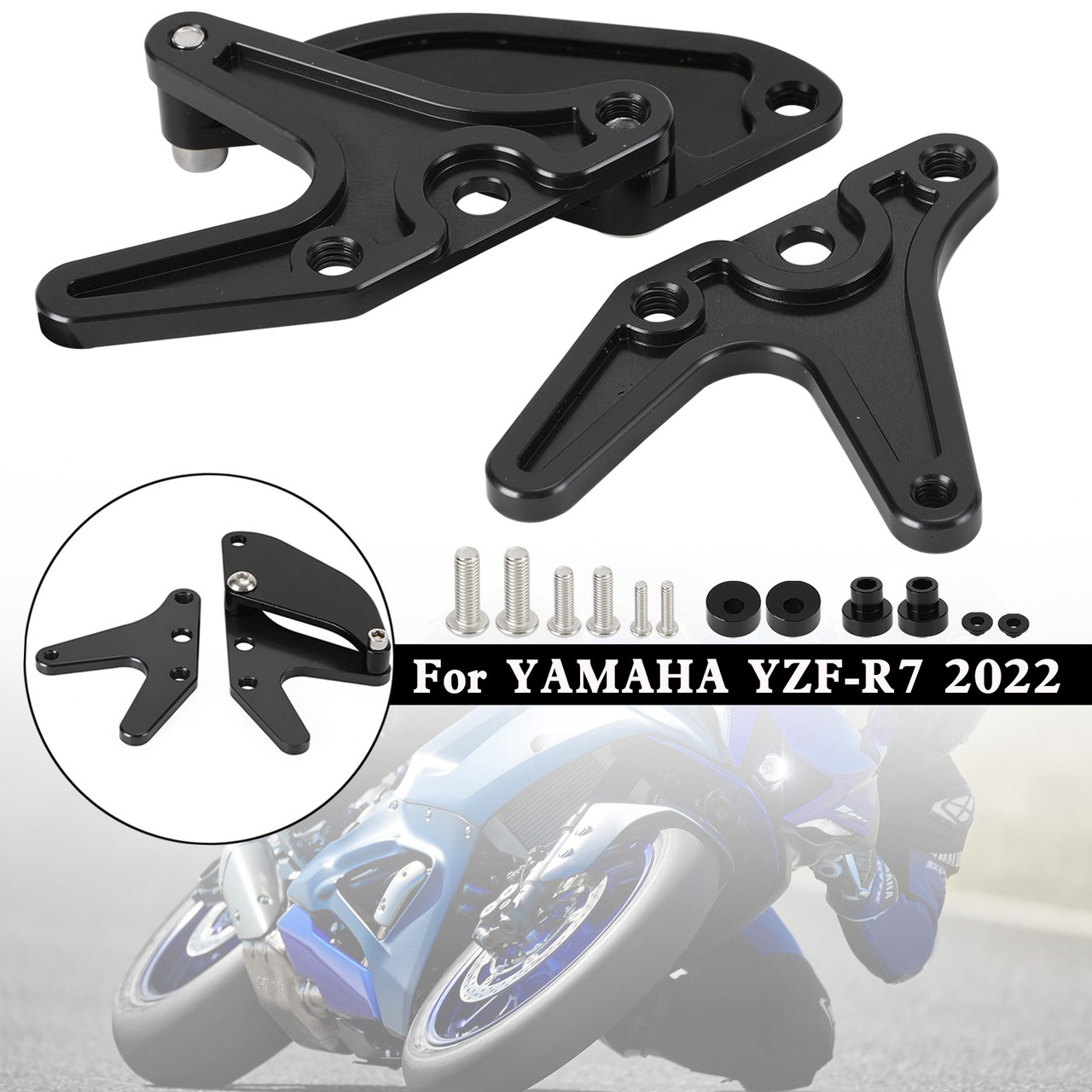 Aluminum Motorcycle Stand Hook Sprocket Toe Guard Yamaha YZF-R7 R7 2022 Black