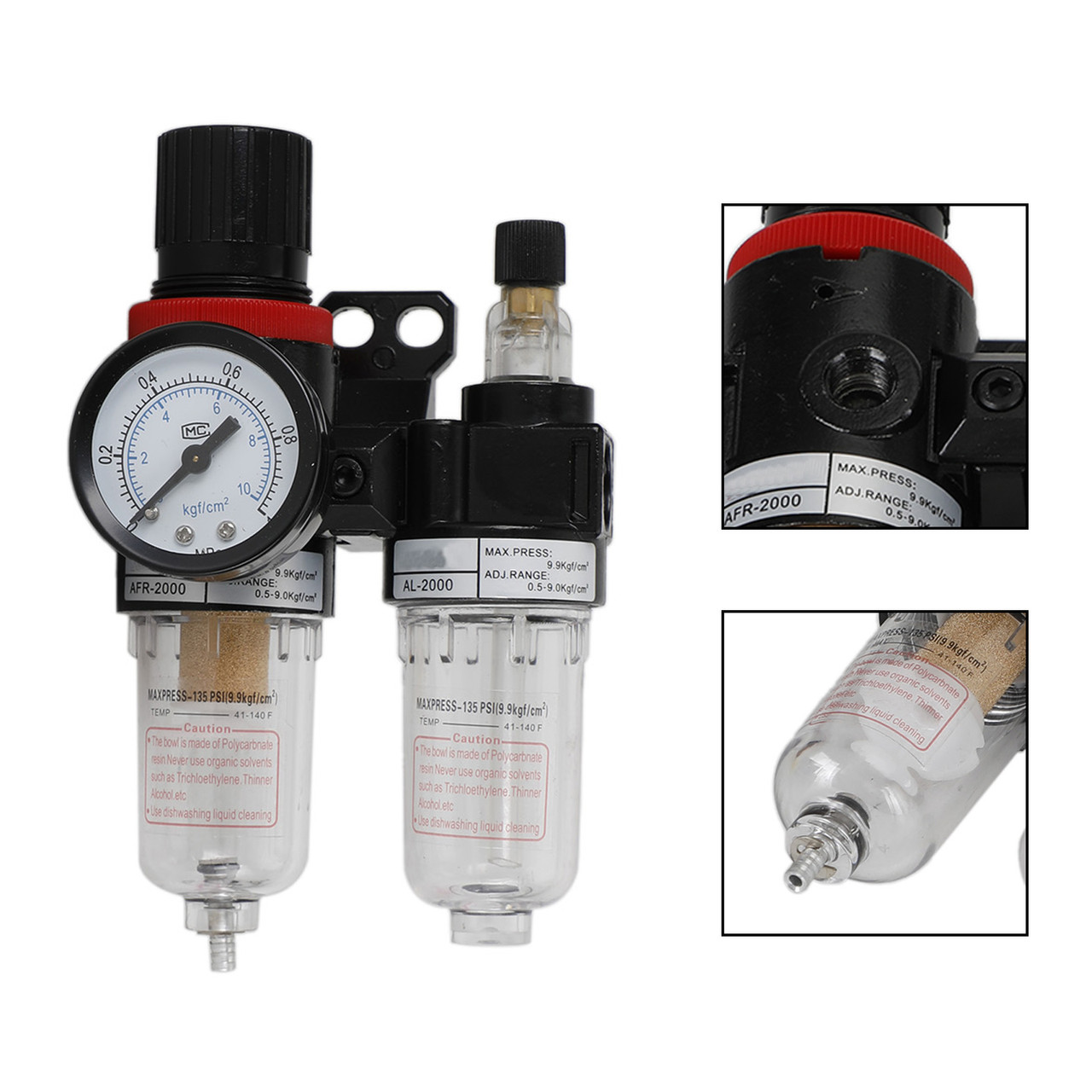 AFC-2000 Pneumatic Air Compressor Filter Regulator Moisture Trap Pressure Gauge