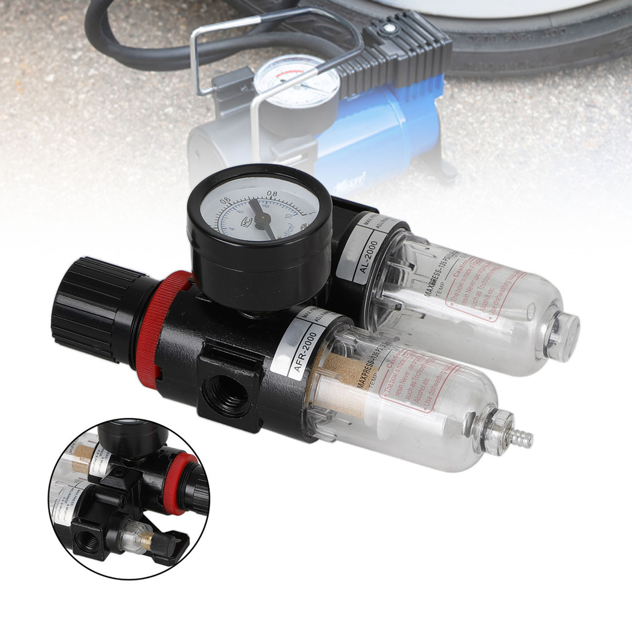 AFC-2000 Pneumatic Air Compressor Filter Regulator Moisture Trap