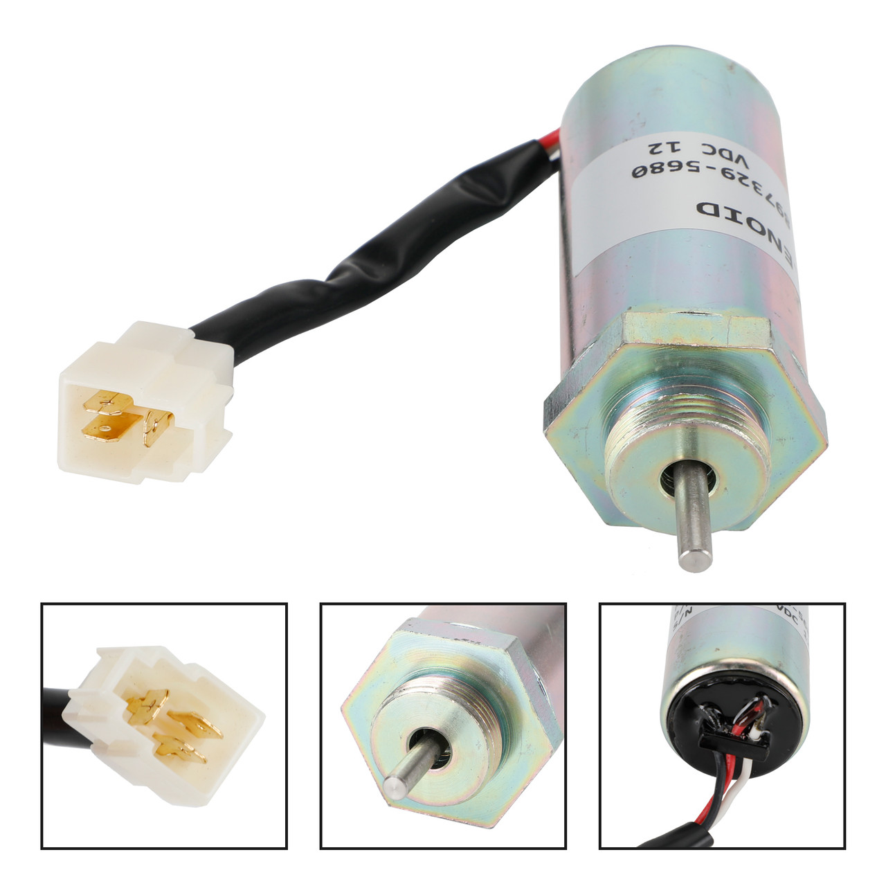 897329-5680 Fuel Shut Off Solenoid Isuzu Engines 3LD1 3LD2 4LE1