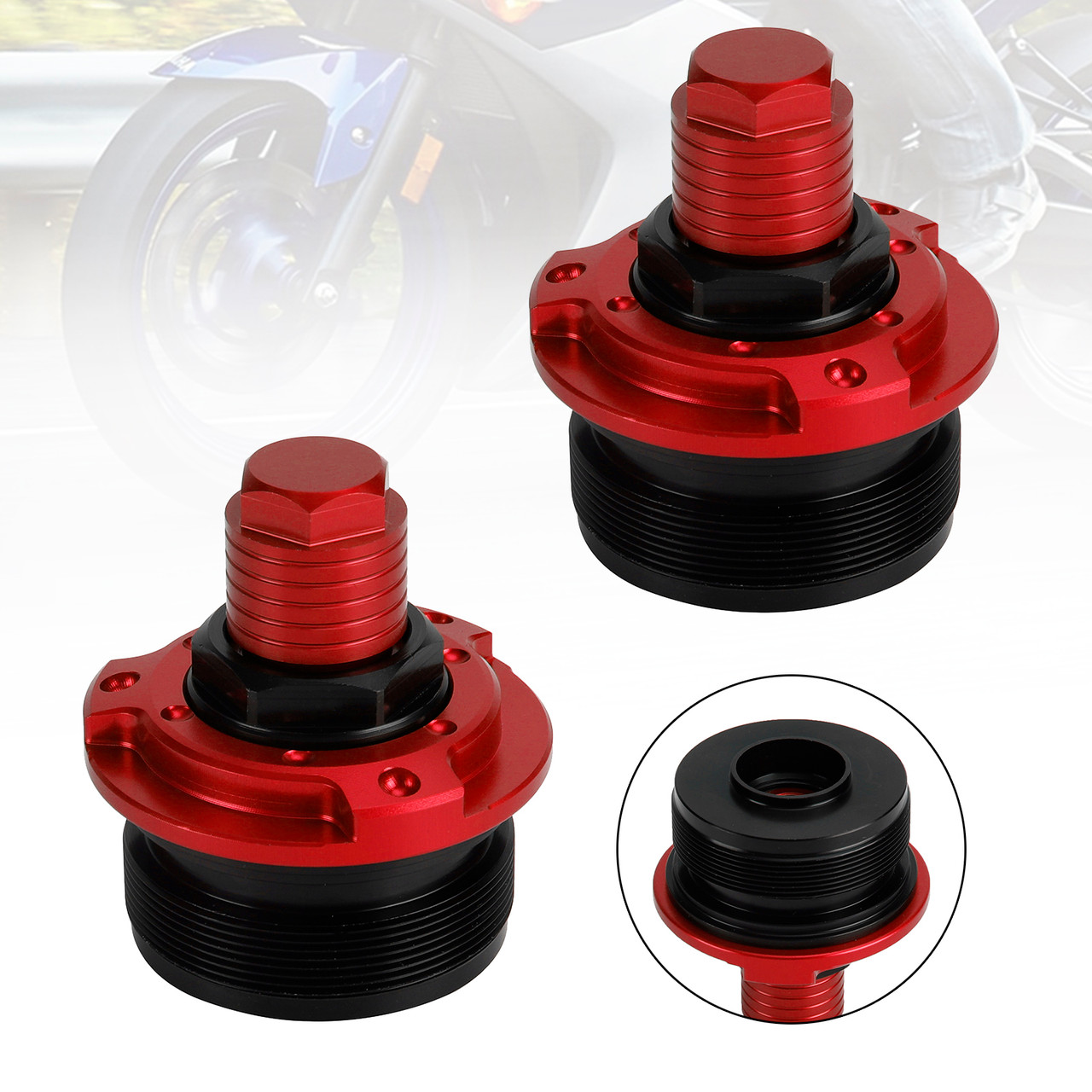 Front Fork Shock Up Adjusters 47 MM Screws fit YAMAHA YZF-R15 V3.0 2017-2019 Red