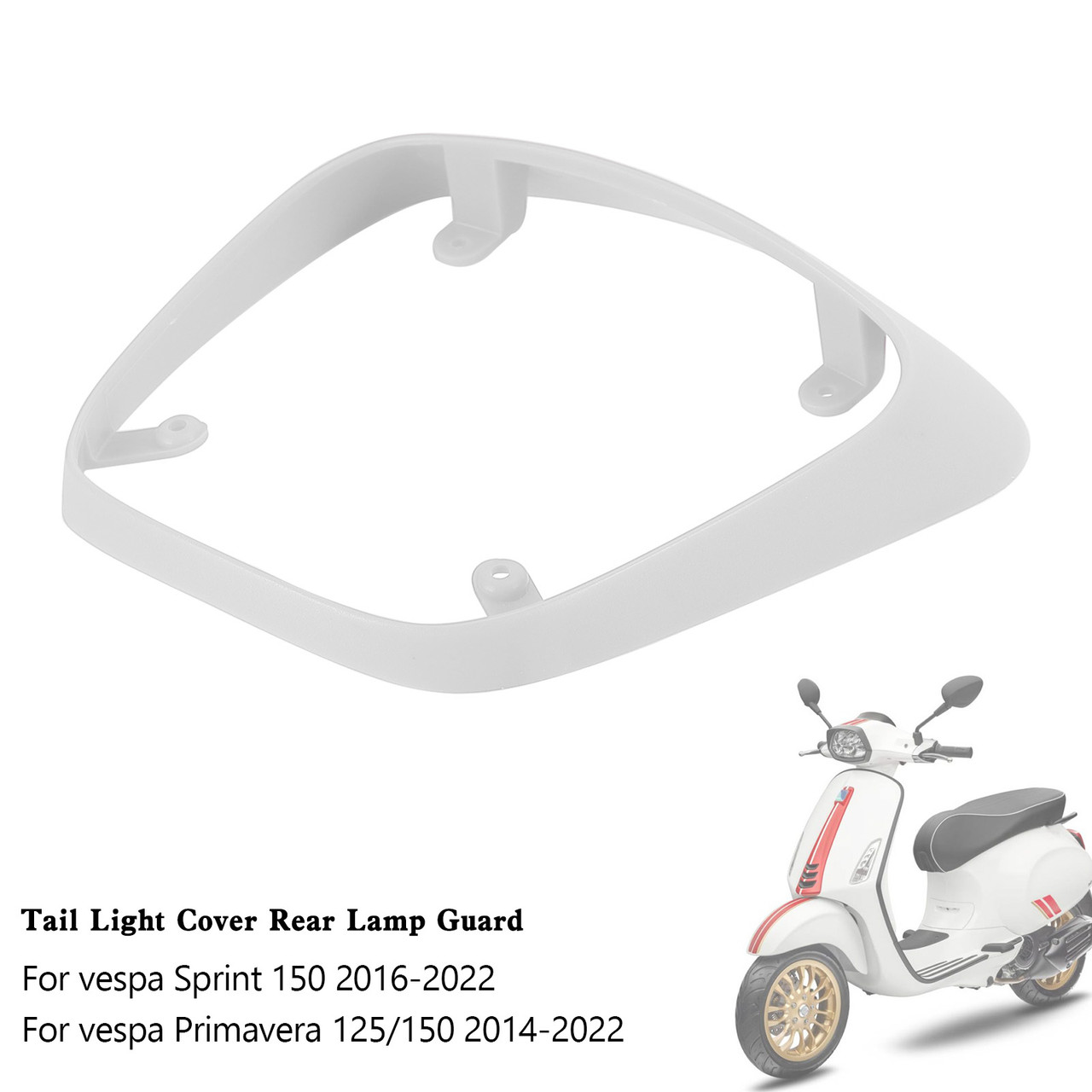 Tail Light Cover Rear Lamp Guard Sprint Primavera 125/150 2014-2022 WHI