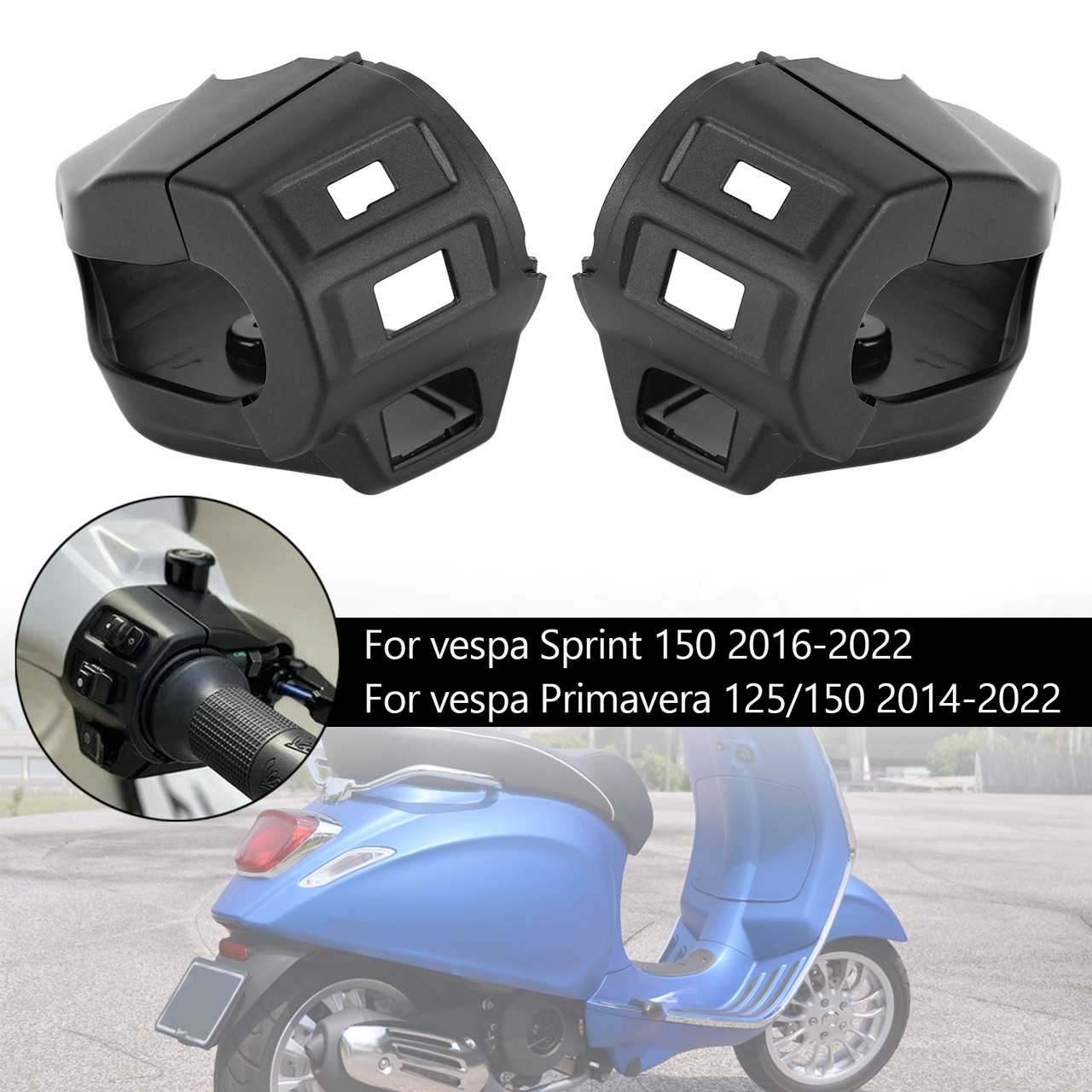 Handlebar Switches Cover Button Sprint Primavera 125 150 2014-2022 BLK