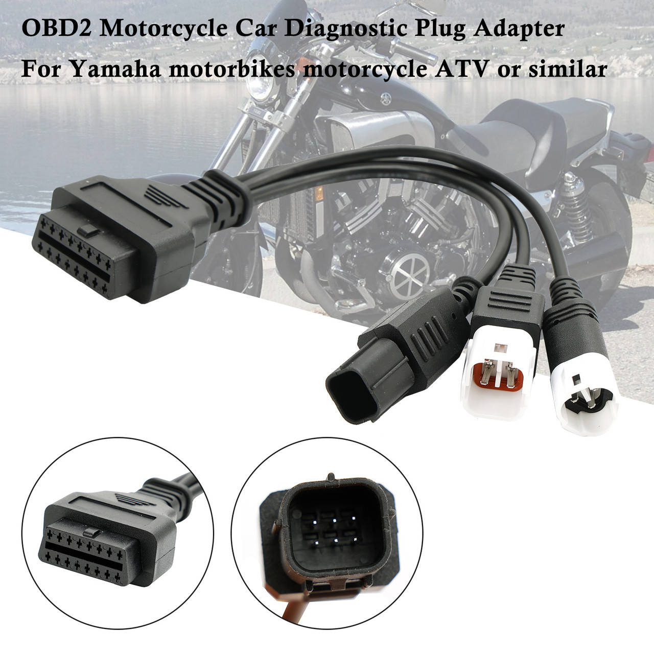 3 pin 4 pin 2in1 OBD2 Diagnostic Adapter Connector Yamaha Motorcycle