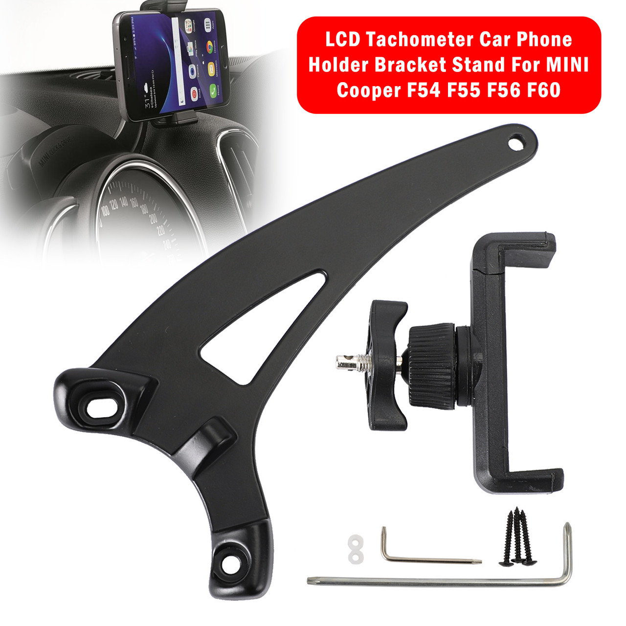 LCD Tachometer Car Phone Holder Bracket Stand For MINI Cooper F54 F55 F56 F60