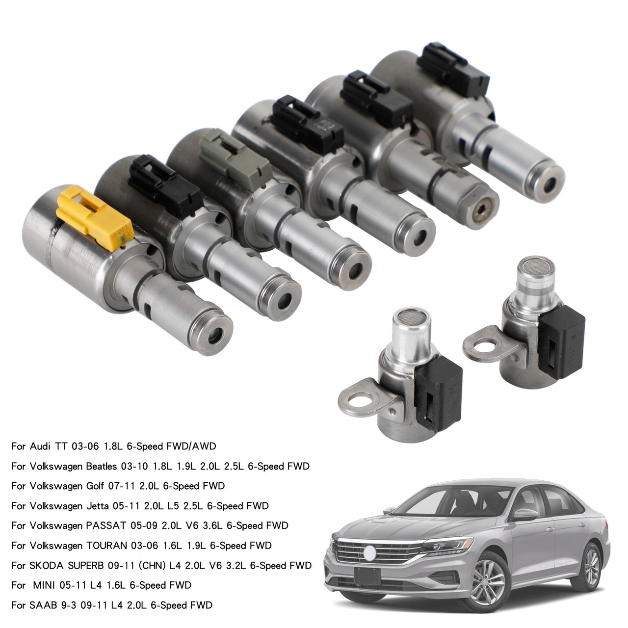 8pcs 05-11 MINI L4 1.6L 09G TF-60SN/TF60SN 6-speed Trans Solenoid FWD