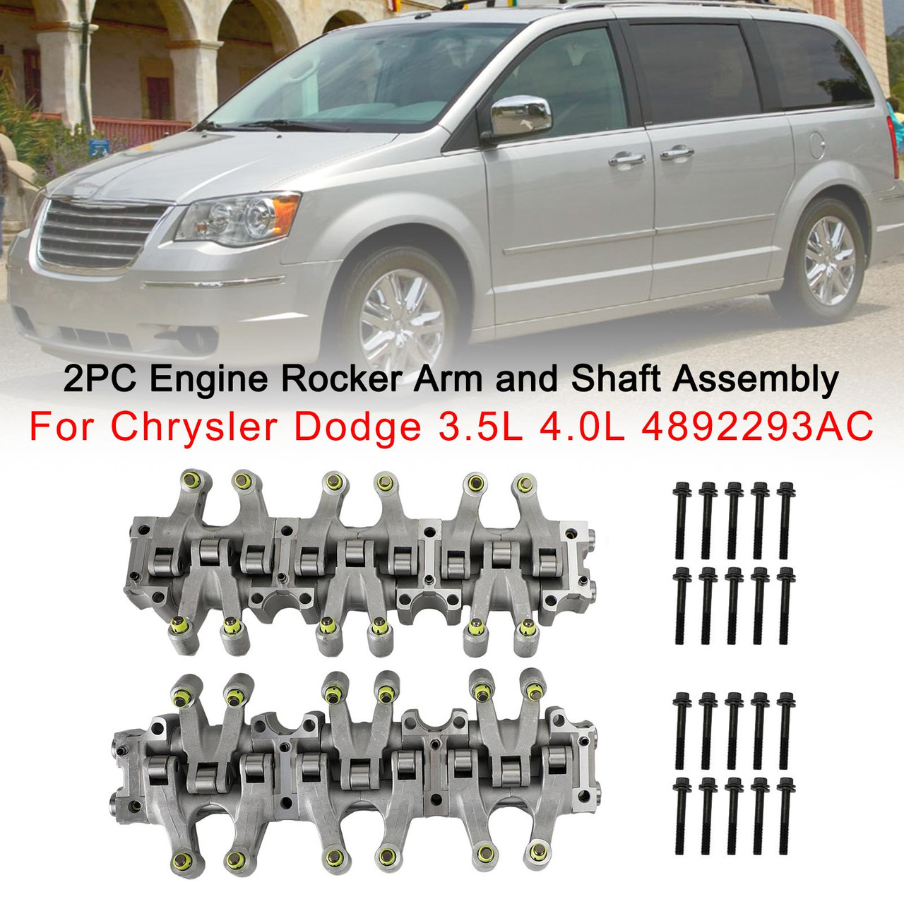 2PC 4892293AA Dodge 2008-2010 Avenger V6 3.5L Engine Rocker Arm and Shaft Assembly
