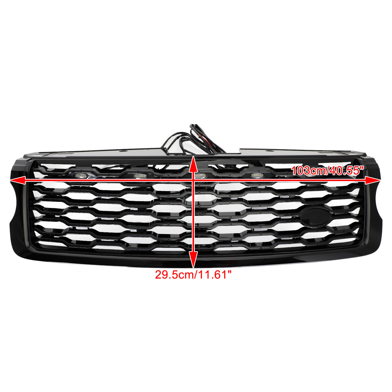 13-17 Land Rover Range Rover Vogue L405 Front Bumper Upper Grill W/LED Black logo