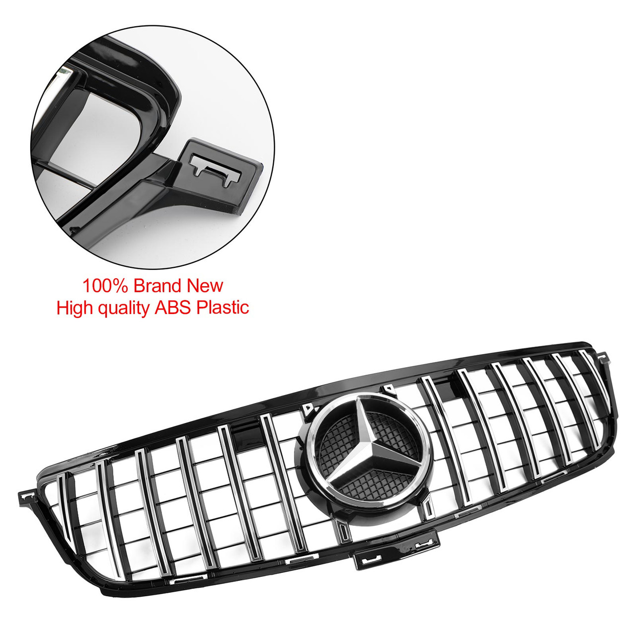 12-15 Benz W166 2012-2015 ML350 400 550 Front Grille Grill GTR Style Chrome Black