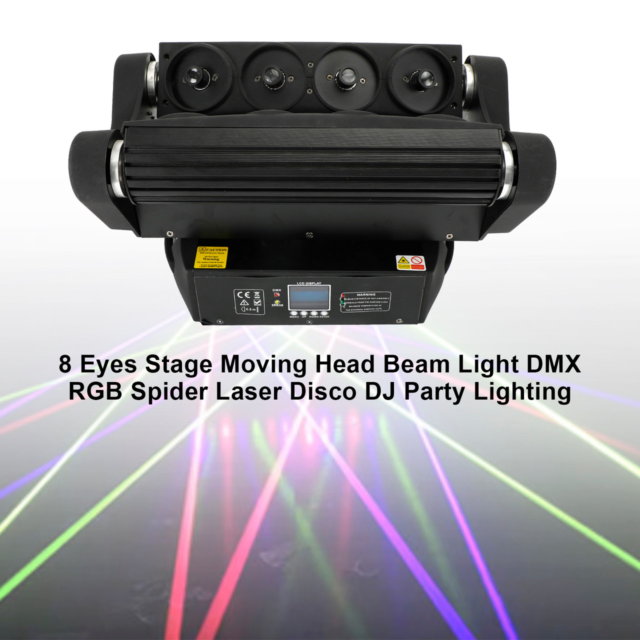 8 Eyes Stage Moving Head Beam Light DMX RGB Spider Laser Disco DJ Party Lighting