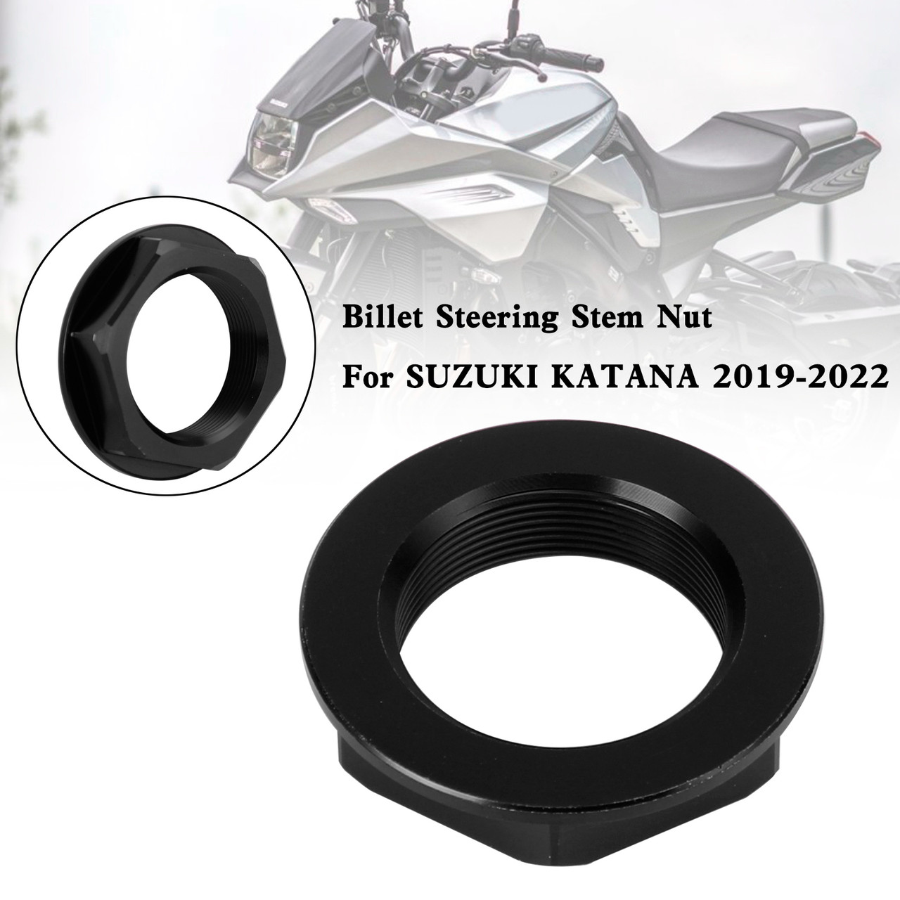 Billet Steering Stem Nut For SUZUKI GSXR 600/750 YZF-R1 ZX6R S1000RR BLK
