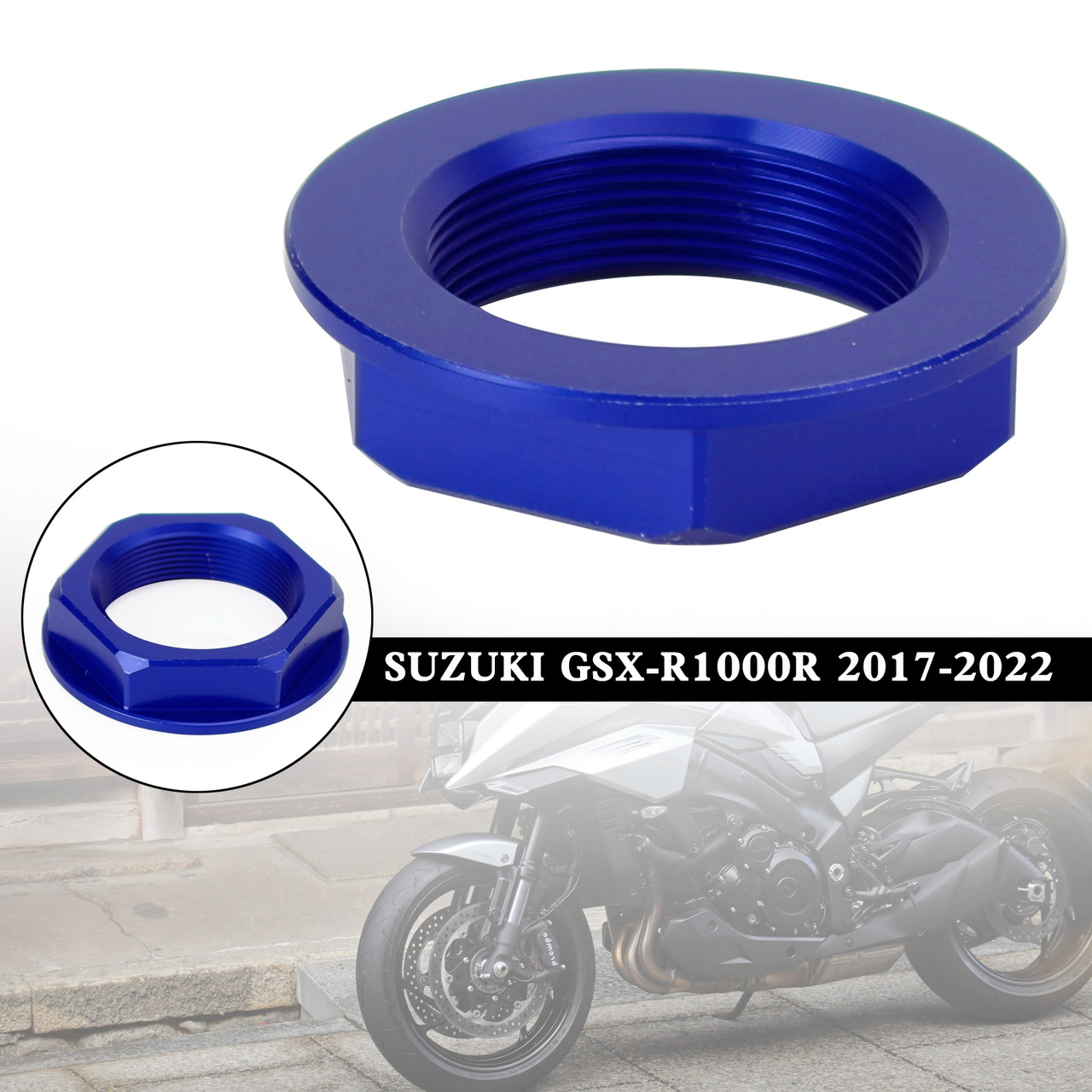 Billet Steering Stem Nut For SUZUKI GSXR 600/750 YZF-R1 ZX6R S1000RR BLU Billet Steering Stem Nut For SUZUKI GSXR 600/750 YZF-R1 ZX6R S1000RR BLU