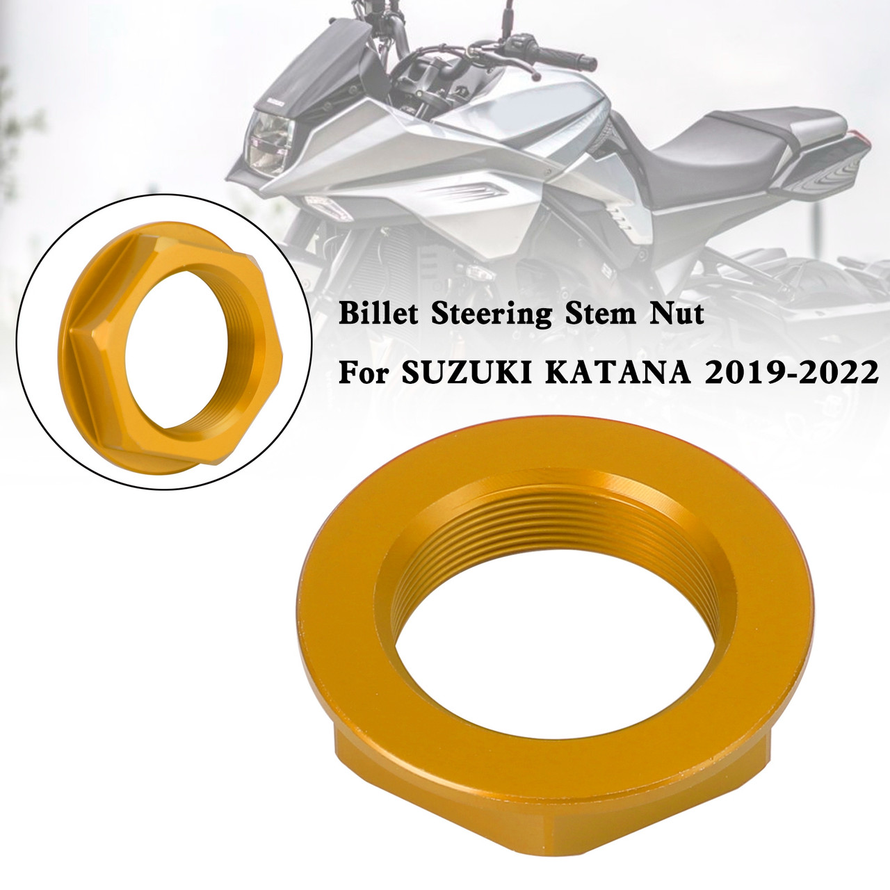 Billet Steering Stem Nut For SUZUKI GSXR 600/750 YZF-R1 ZX6R S1000RR GOLD Billet Steering Stem Nut For SUZUKI GSXR 600/750 YZF-R1 ZX6R S1000RR GOLD