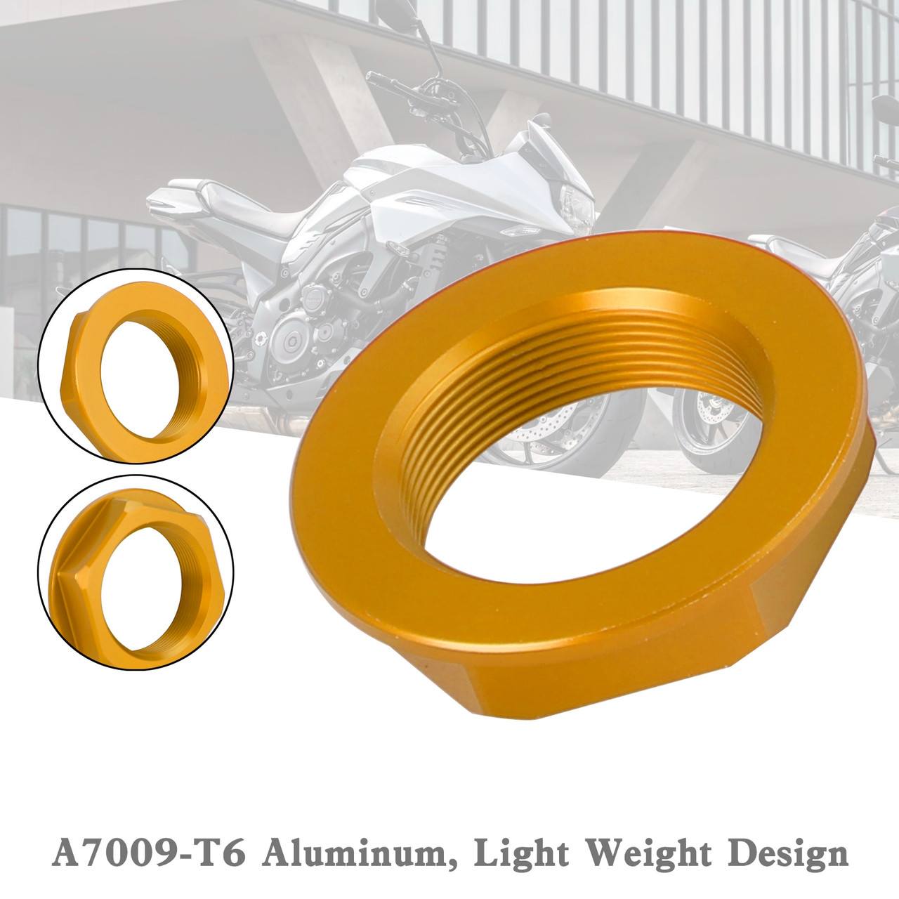 Billet Steering Stem Nut For SUZUKI GSXR 600/750 YZF-R1 ZX6R S1000RR GOLD Billet Steering Stem Nut For SUZUKI GSXR 600/750 YZF-R1 ZX6R S1000RR GOLD