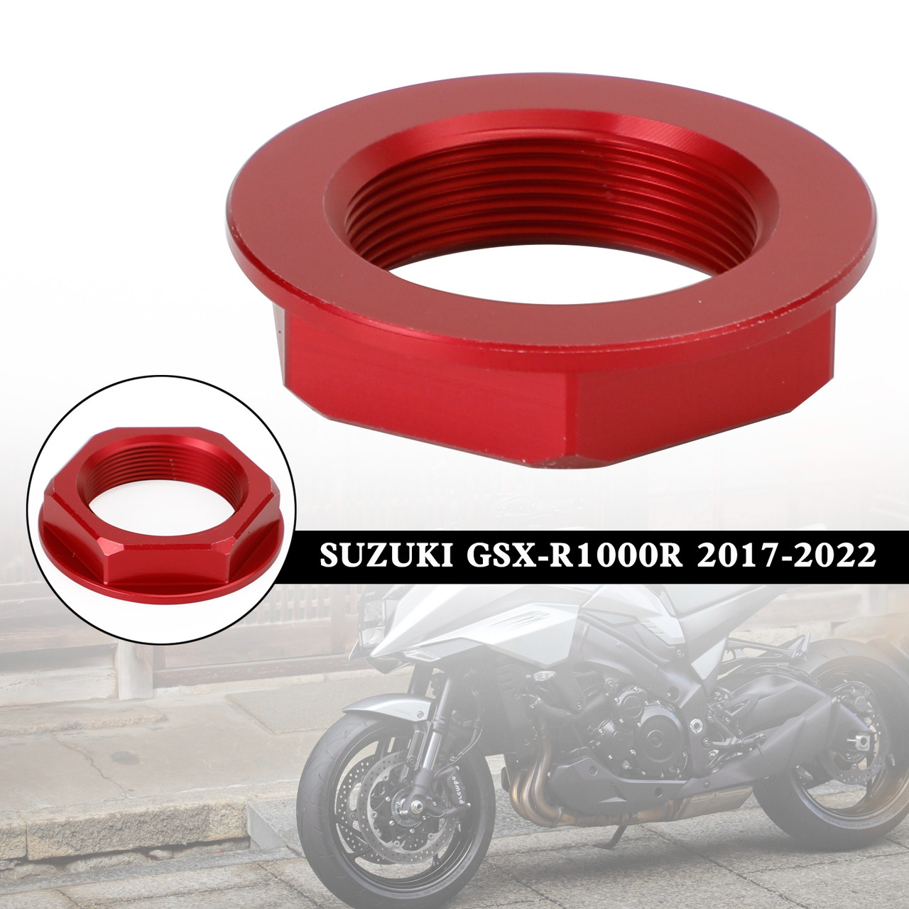 Billet Steering Stem Nut For SUZUKI GSXR 600/750 YZF-R1 ZX6R S1000RR RED Billet Steering Stem Nut For SUZUKI GSXR 600/750 YZF-R1 ZX6R S1000RR RED