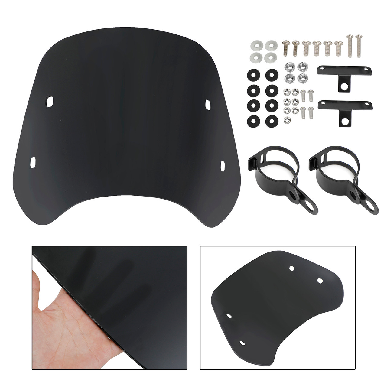 Universal Windshield WindScreen fit for motorcycle with 28-41mm front fork