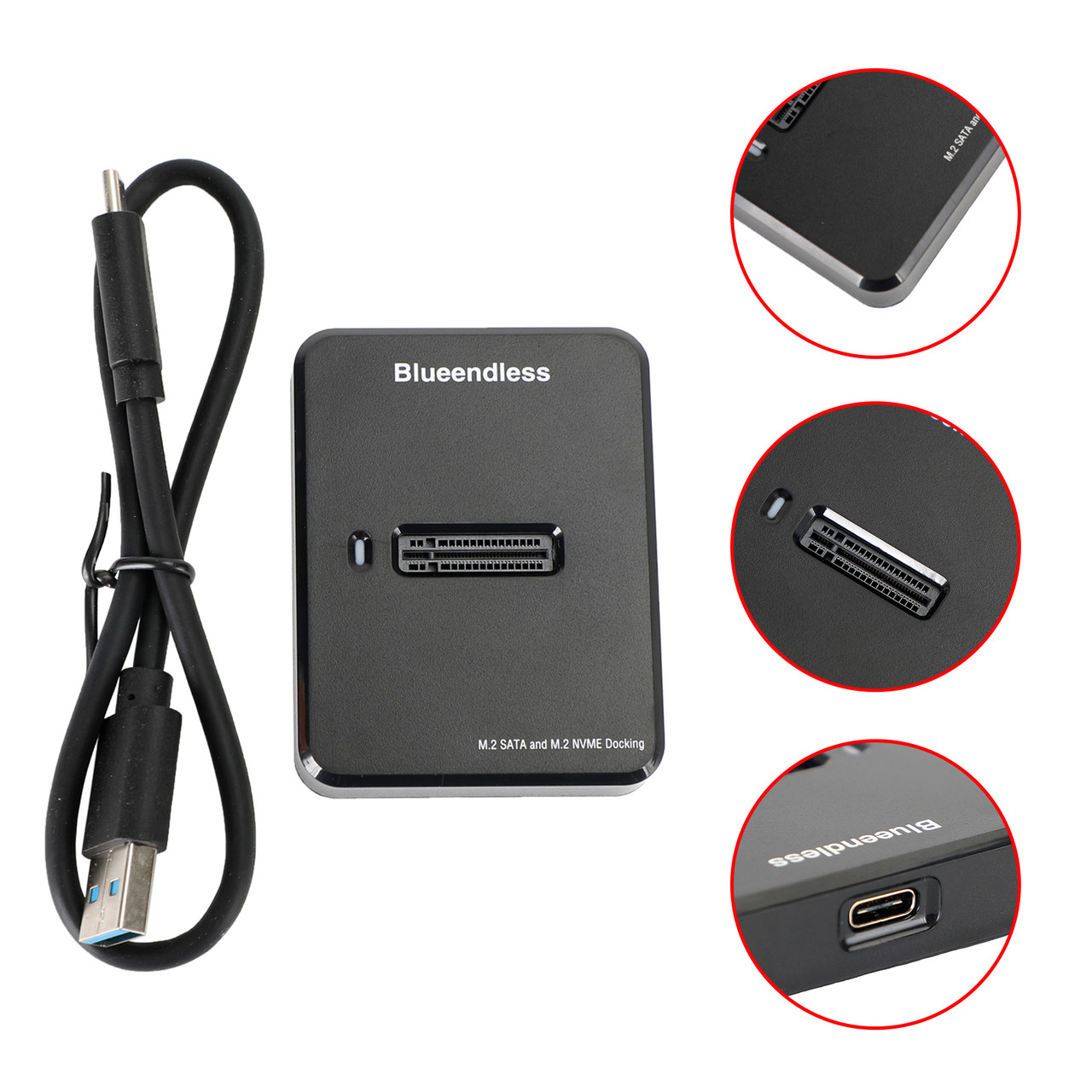 Dual Protocal SATA/NVME SSD with M.2 SATA and M.2 NVME USB 3.1 Docking Station