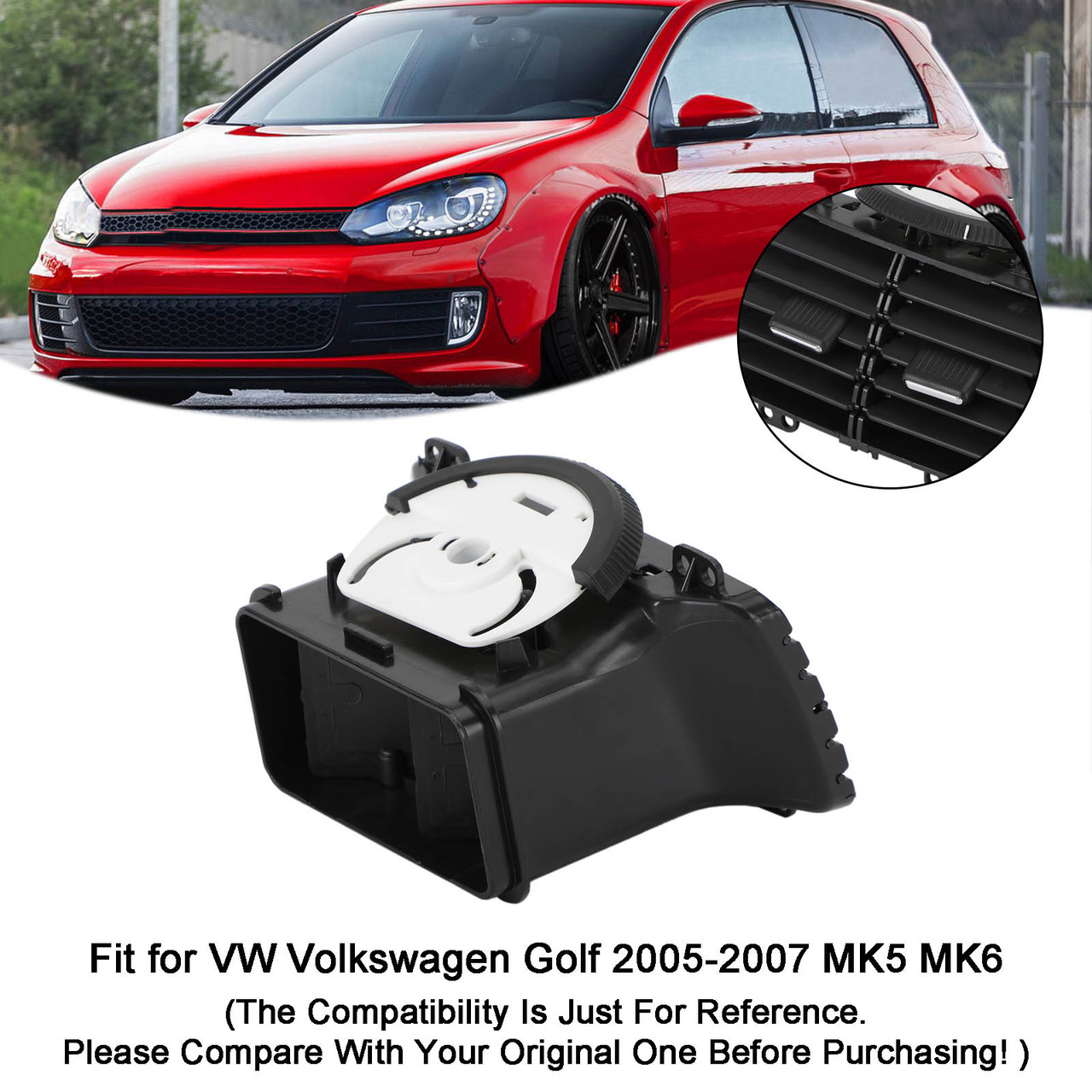 Hintere Mittelkonsole Lüftung Schwarz - Für 2004-2015 Modelle, Ersatz Für 1T0819203