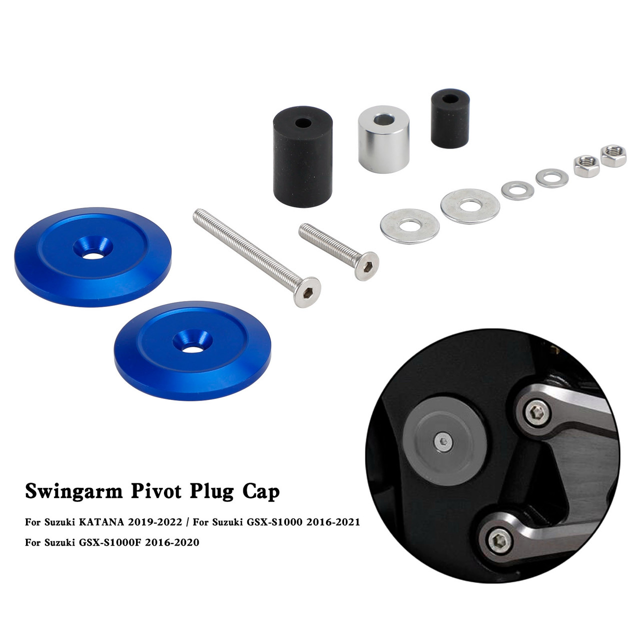 Swingarm Pivot Plug Cap For Suzuki KATANA GSX-S1000 GSX-S1000F 2016-2021 Blue