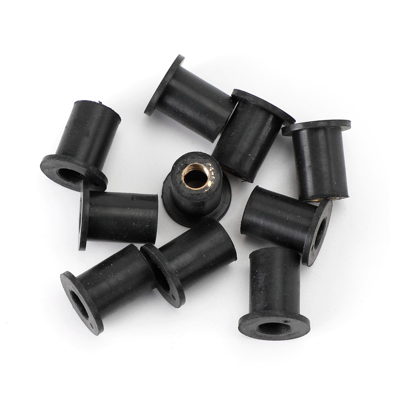 10pcs M5 Rubber Well Nuts Wellnuts for Fairing & Screen Fixing Pack of 10 - 10mm Hole