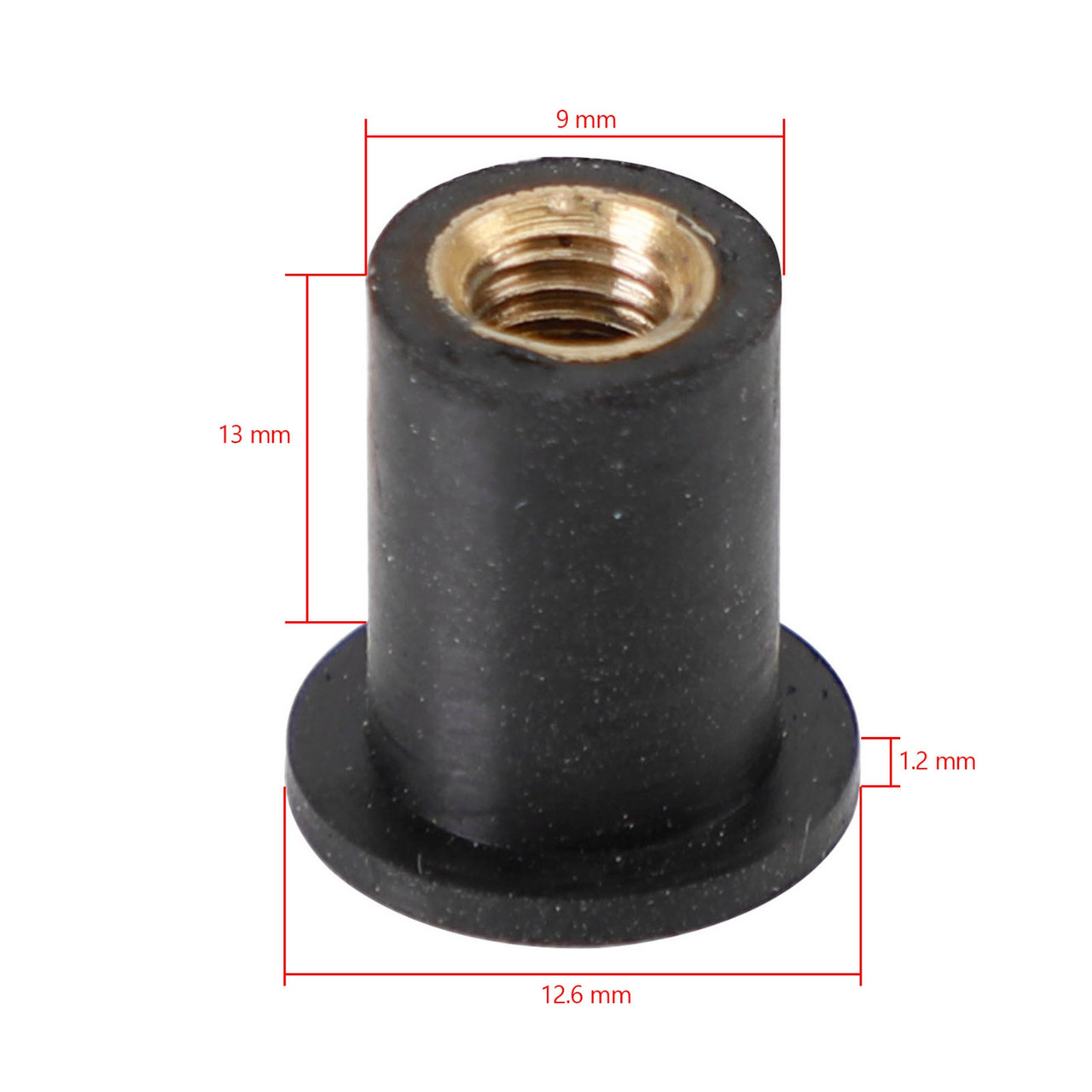 100pcs M5 Rubber Well Nuts Wellnuts for Fairing & Screen Fixing Pack of 10 - 10mm Hole