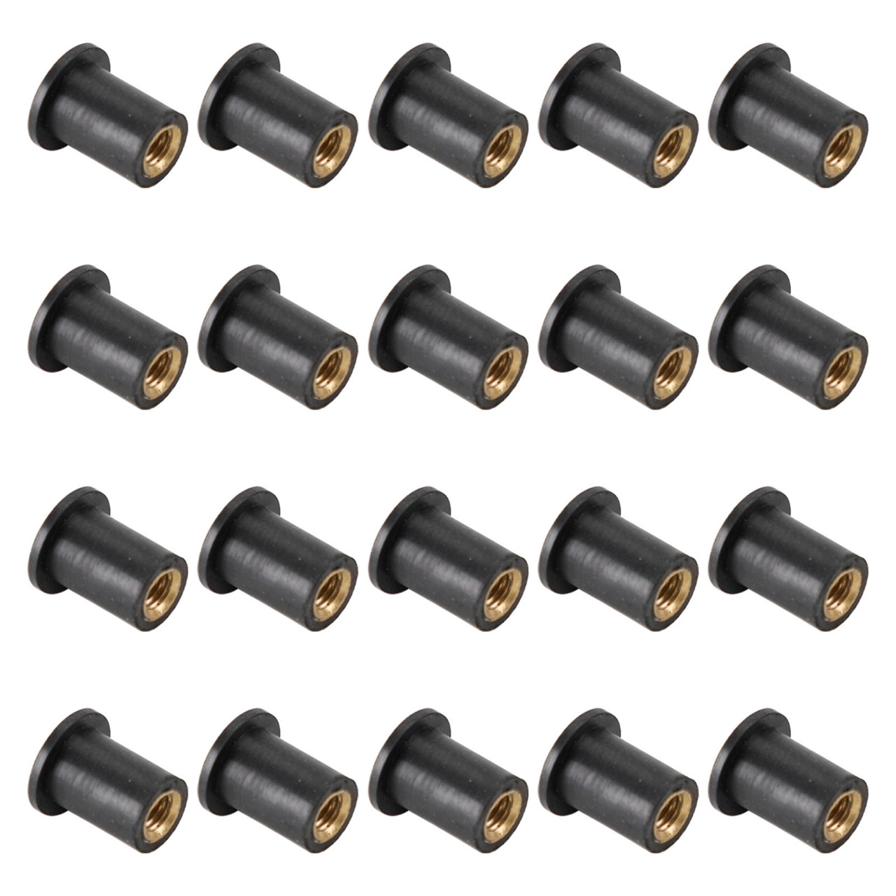 20pcs M5 Rubber Well Nuts Wellnuts for Fairing & Screen Fixing Pack of 10 - 10mm Hole