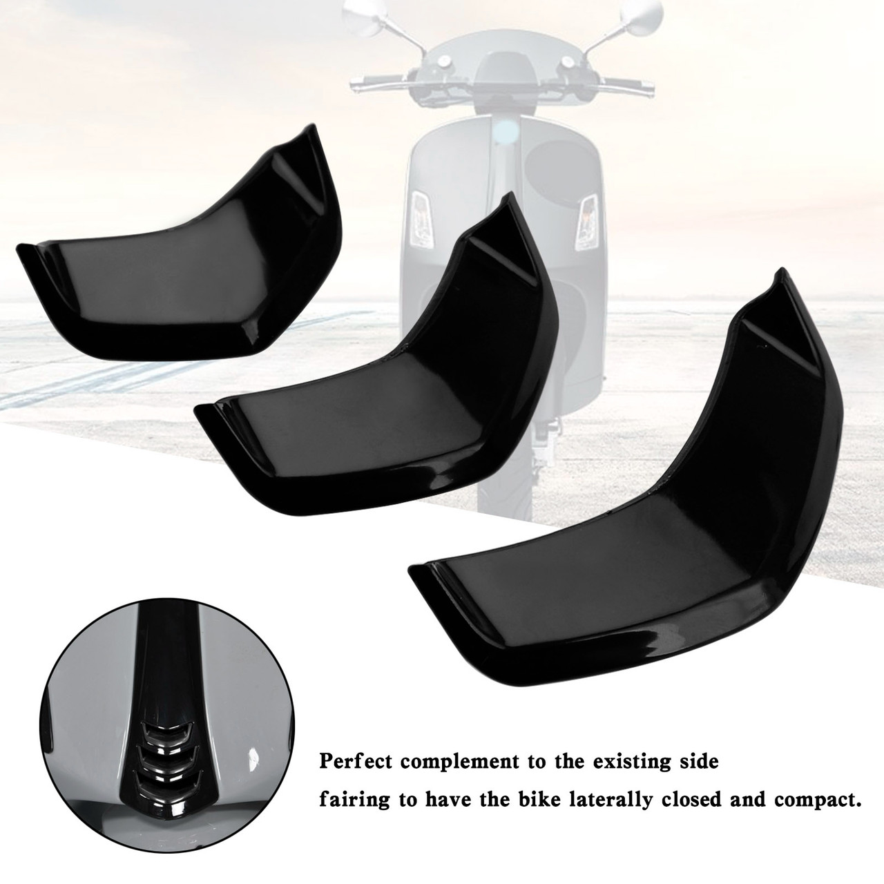 Front Horn Cover Decoration Trim For Vespa Sprint 300 GTS 300 HPE GTV Black