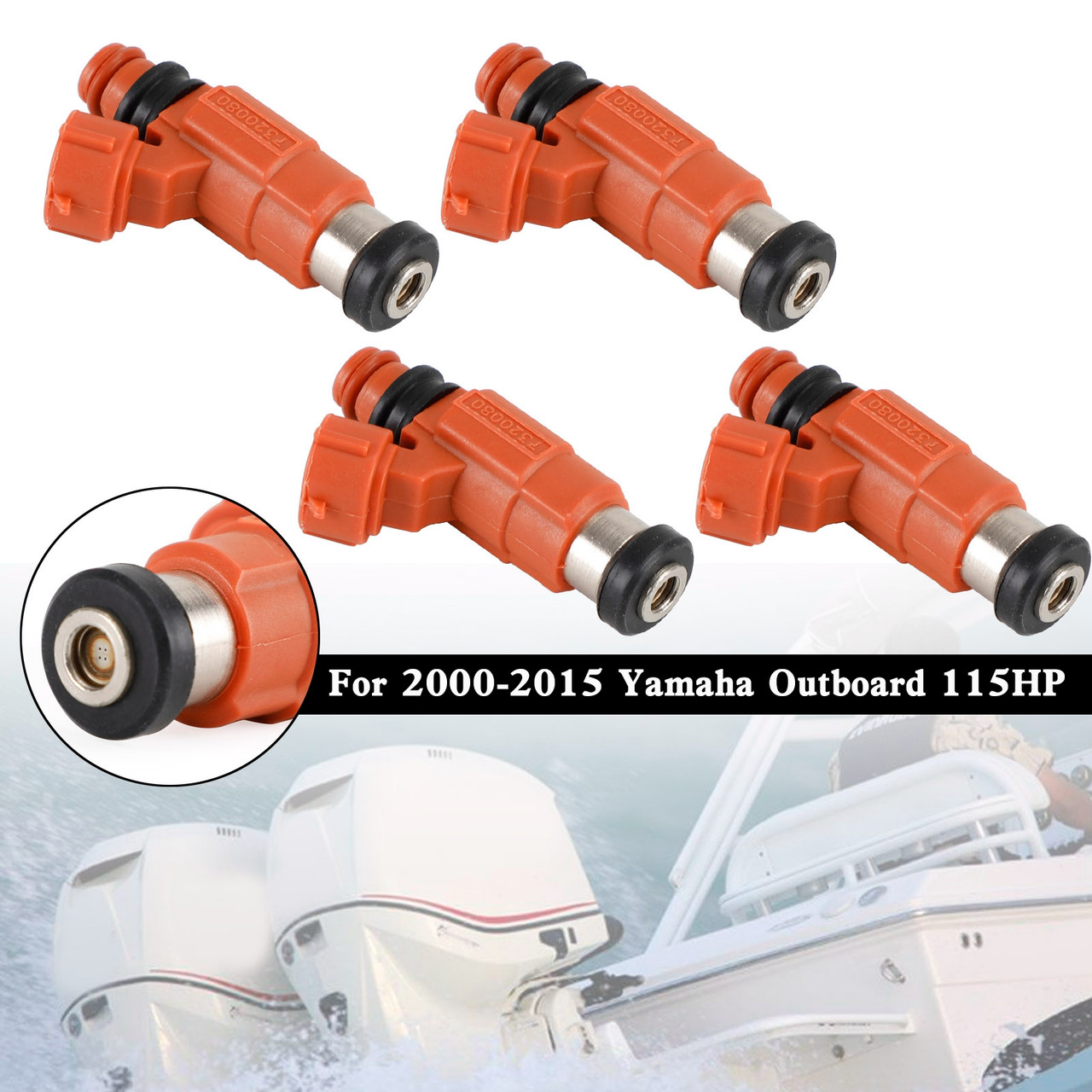 4PCS INP-771 Fuel Injector 68V-8A360-00-00 For Yamaha Outboard 115 HP CDH210