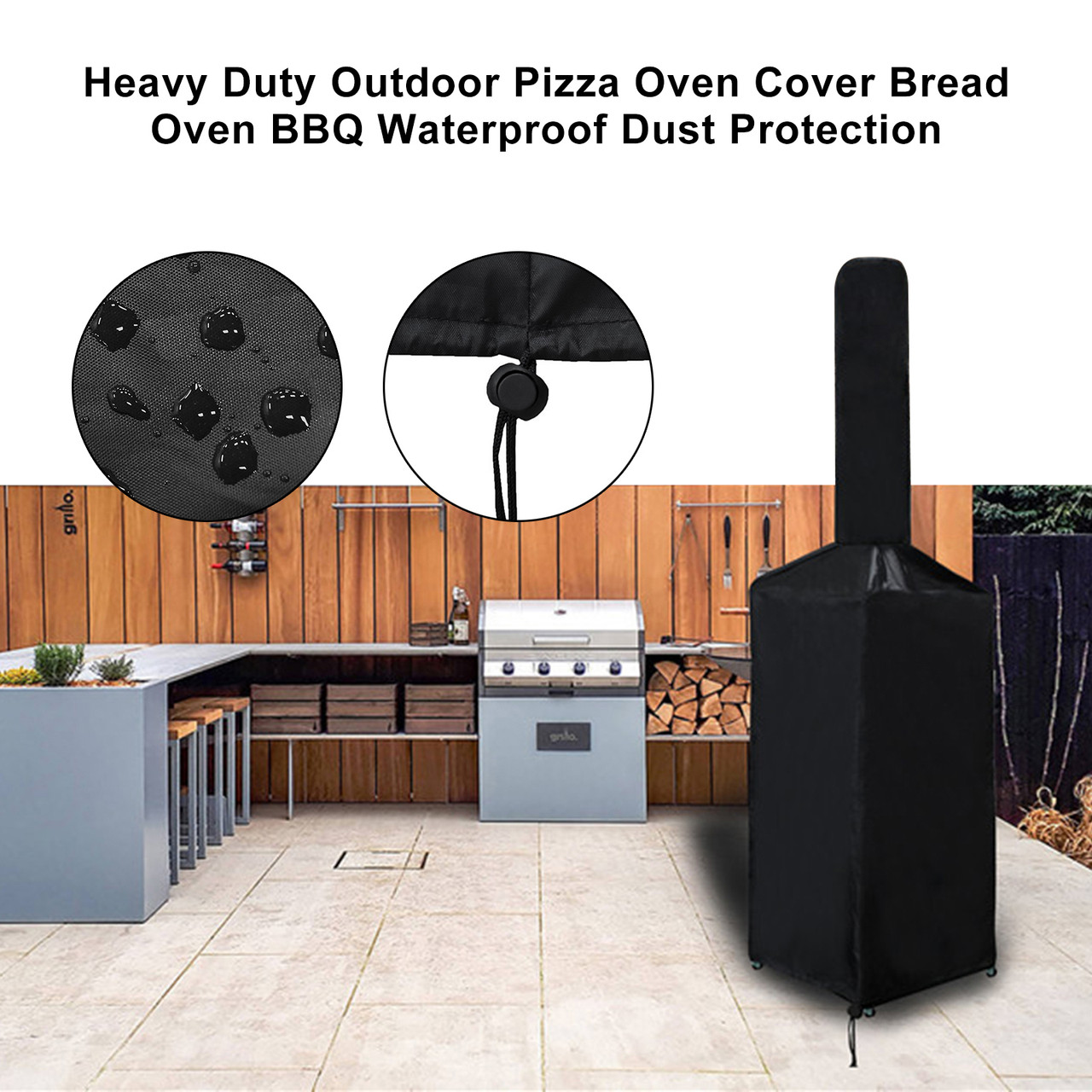 50*37*103*160cm Heavy Duty Outdoor Pizza Oven Cover Bread Oven BBQ Waterproof Dust Protection
