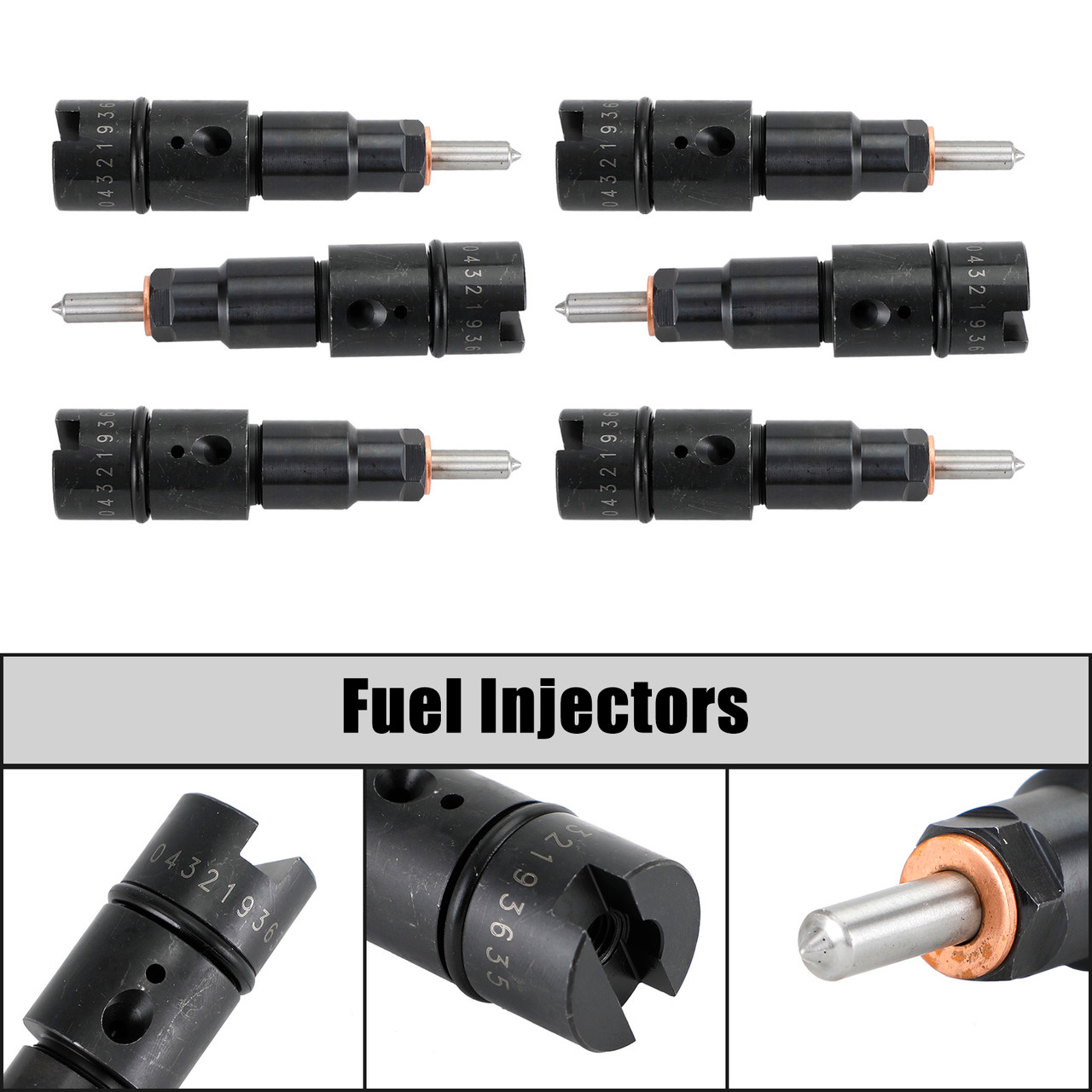 6PCS Fuel Injectors 0432193635 RV275 Fit Dodge Cummins 5.9L 1998-2002 40-50 HP