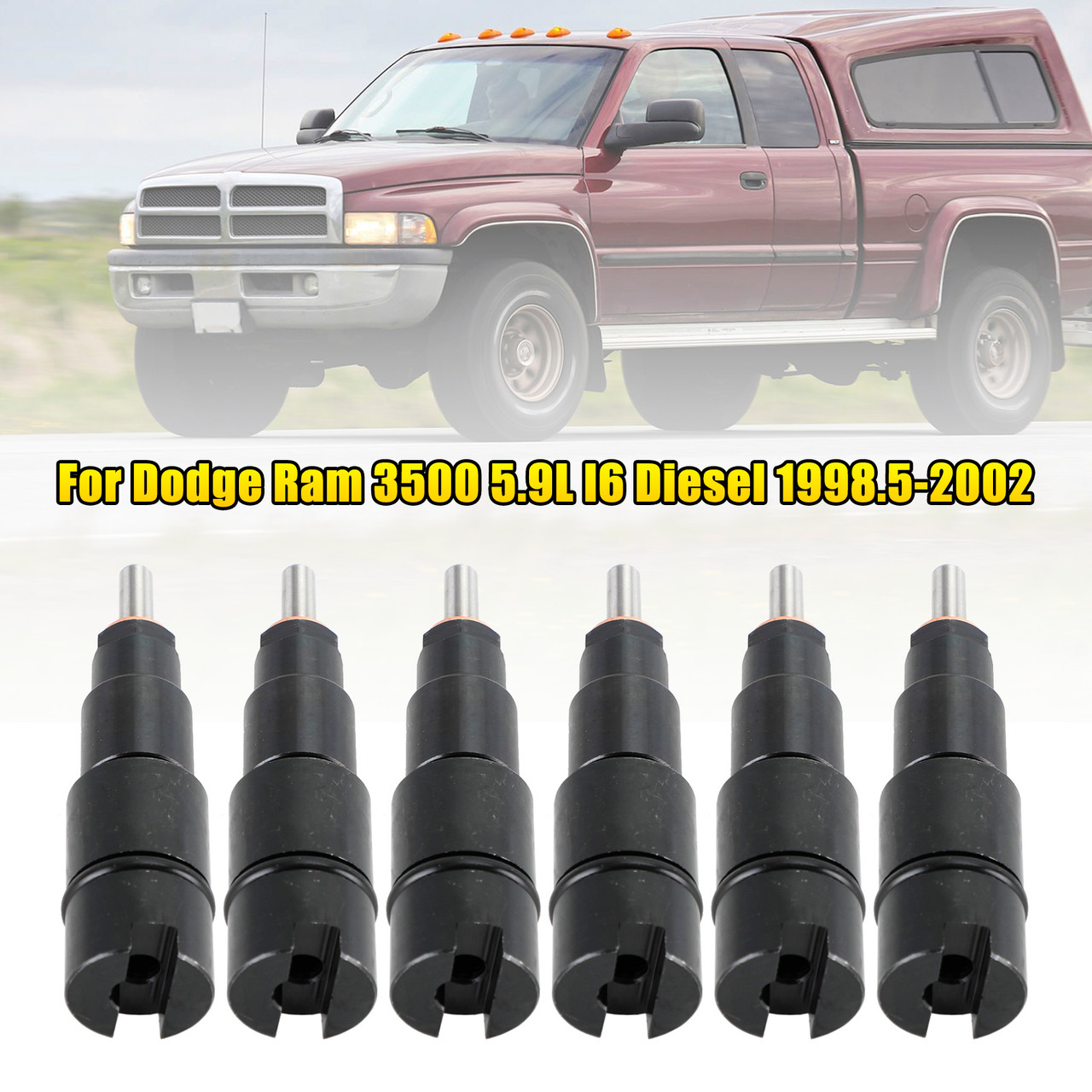 6PCS Fuel Injectors 0432193635 RV275 Fit Dodge Cummins 5.9L 1998-2002 40-50 HP