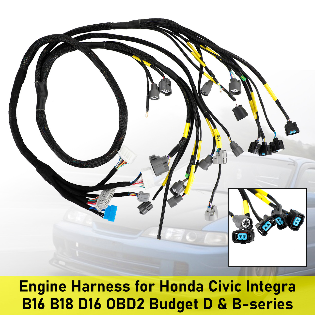 【c】 Engine Harness for Honda Civic Integra B16 B18 D16 OBD2