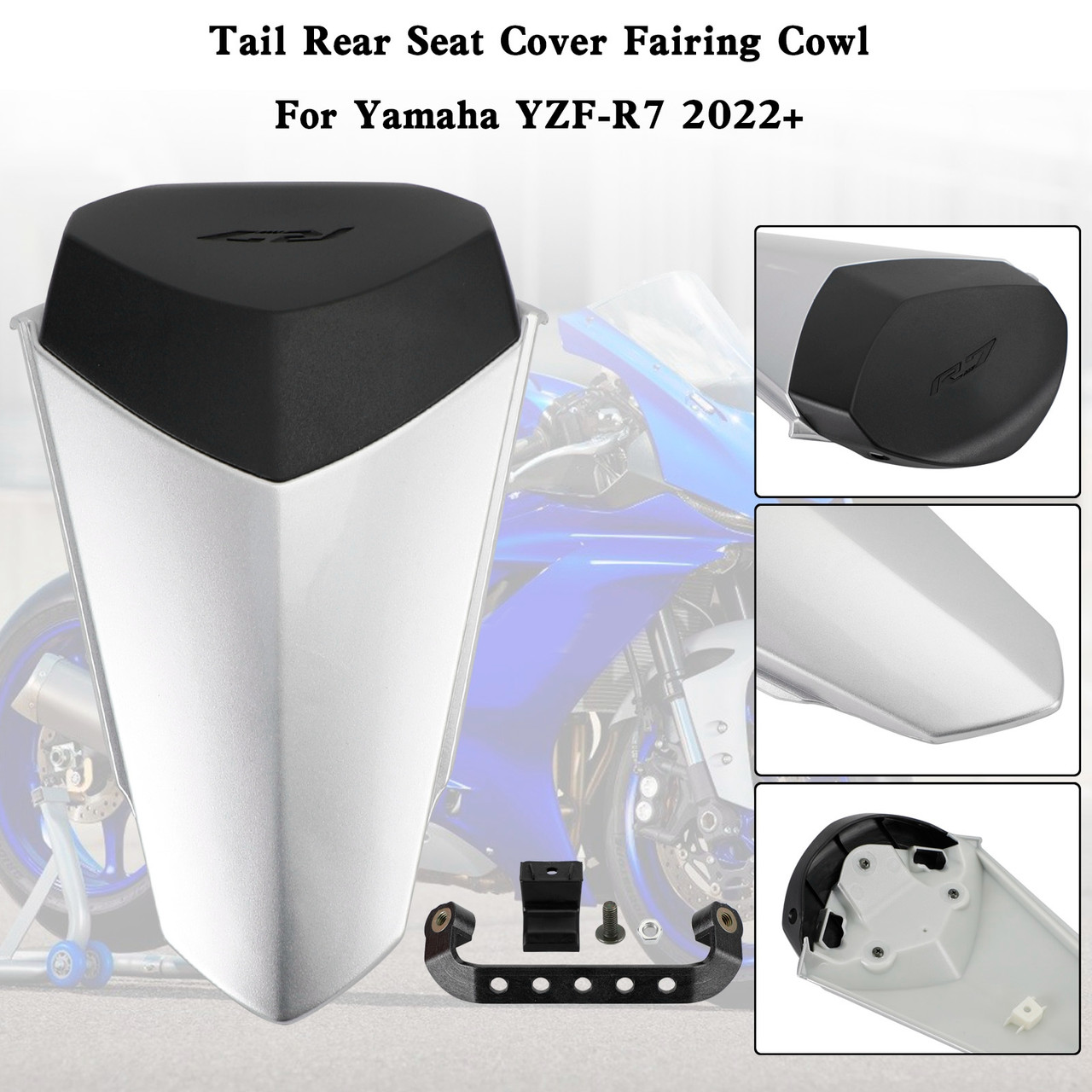 Tail Rear Seat Cover Fairing Cowl For YAMAHA YZFR7 YZF R7 2022 Silver
