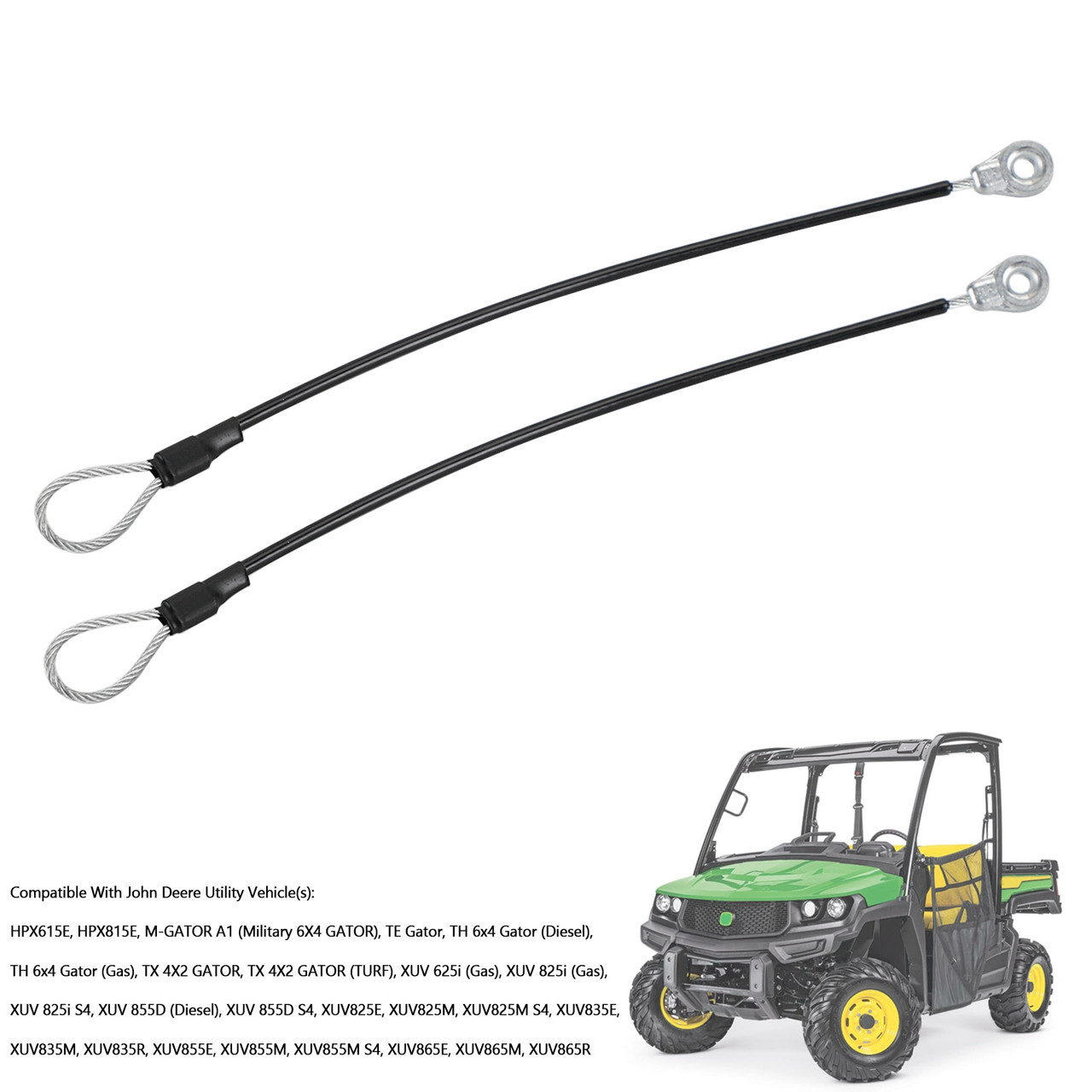 2x Tailgate Cable M159508 For John Deere Gator HPX615E HPX815E