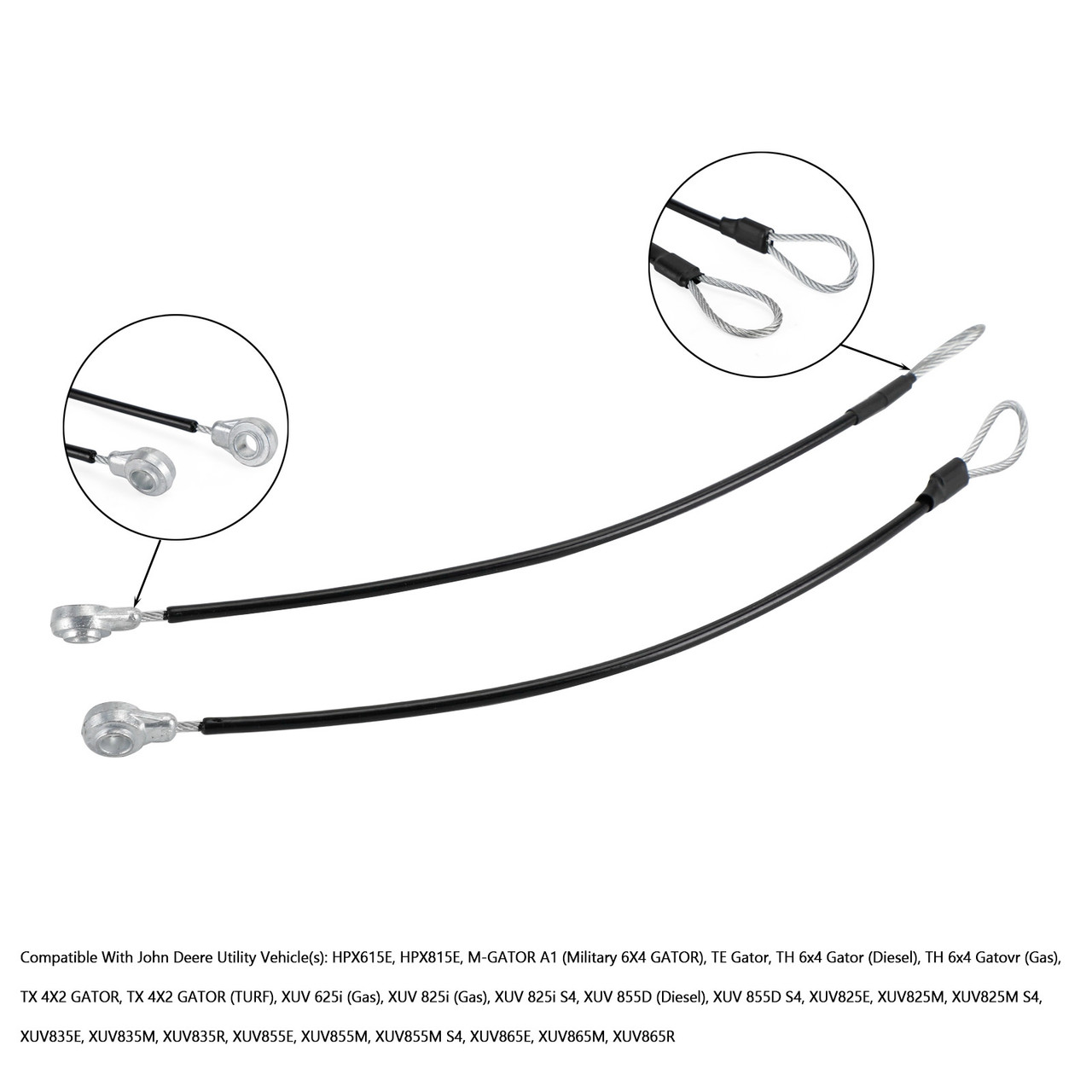 2x Tailgate Cable M159508 For John Deere Gator HPX615E HPX815E