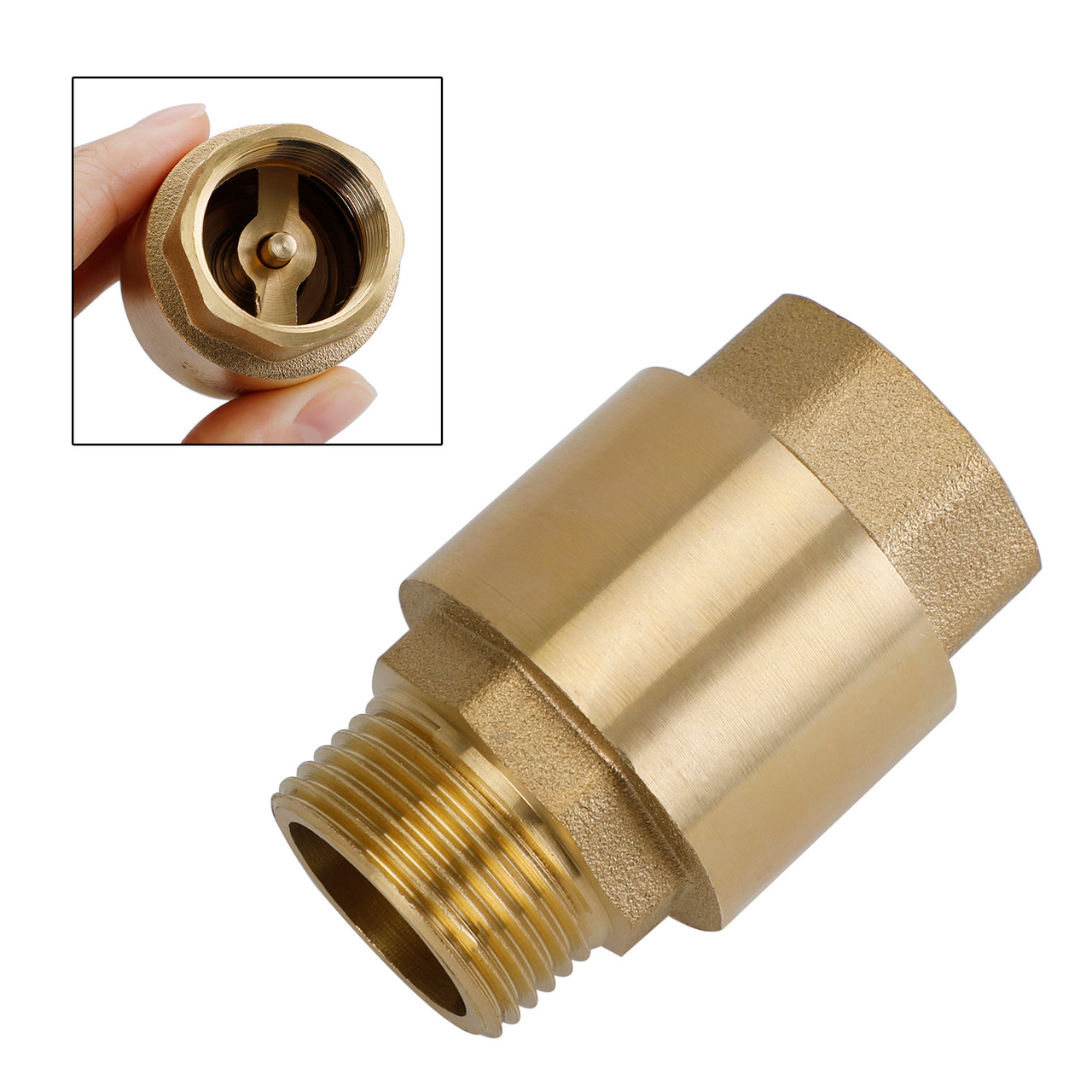 Brass Check Valve G3/4" M To F Thread Non-Return Backflow Prevention Brass Check Valve G3/4" M To F Thread Non-Return Backflow Prevention