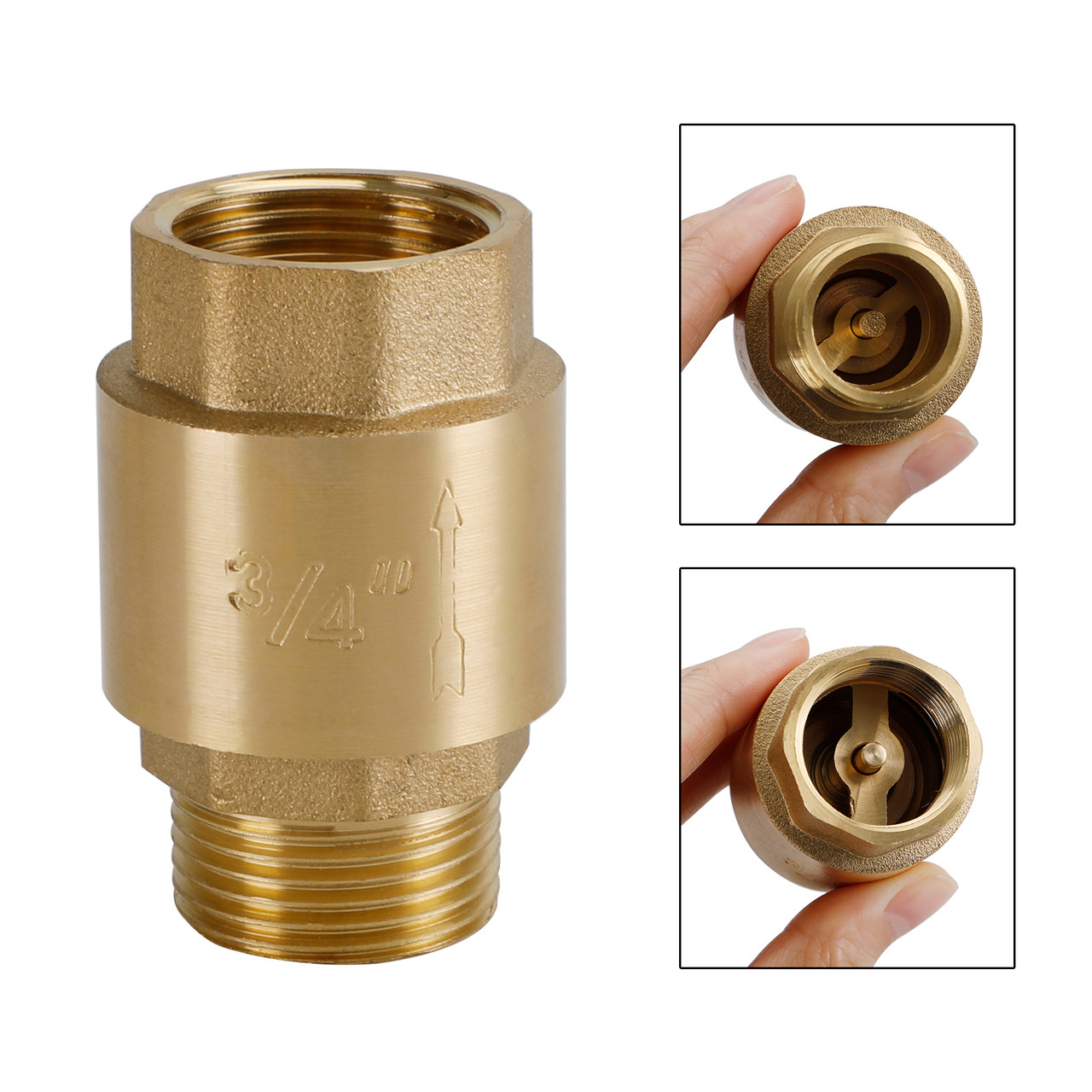 Brass Check Valve G3/4" M To F Thread Non-Return Backflow Prevention Brass Check Valve G3/4" M To F Thread Non-Return Backflow Prevention
