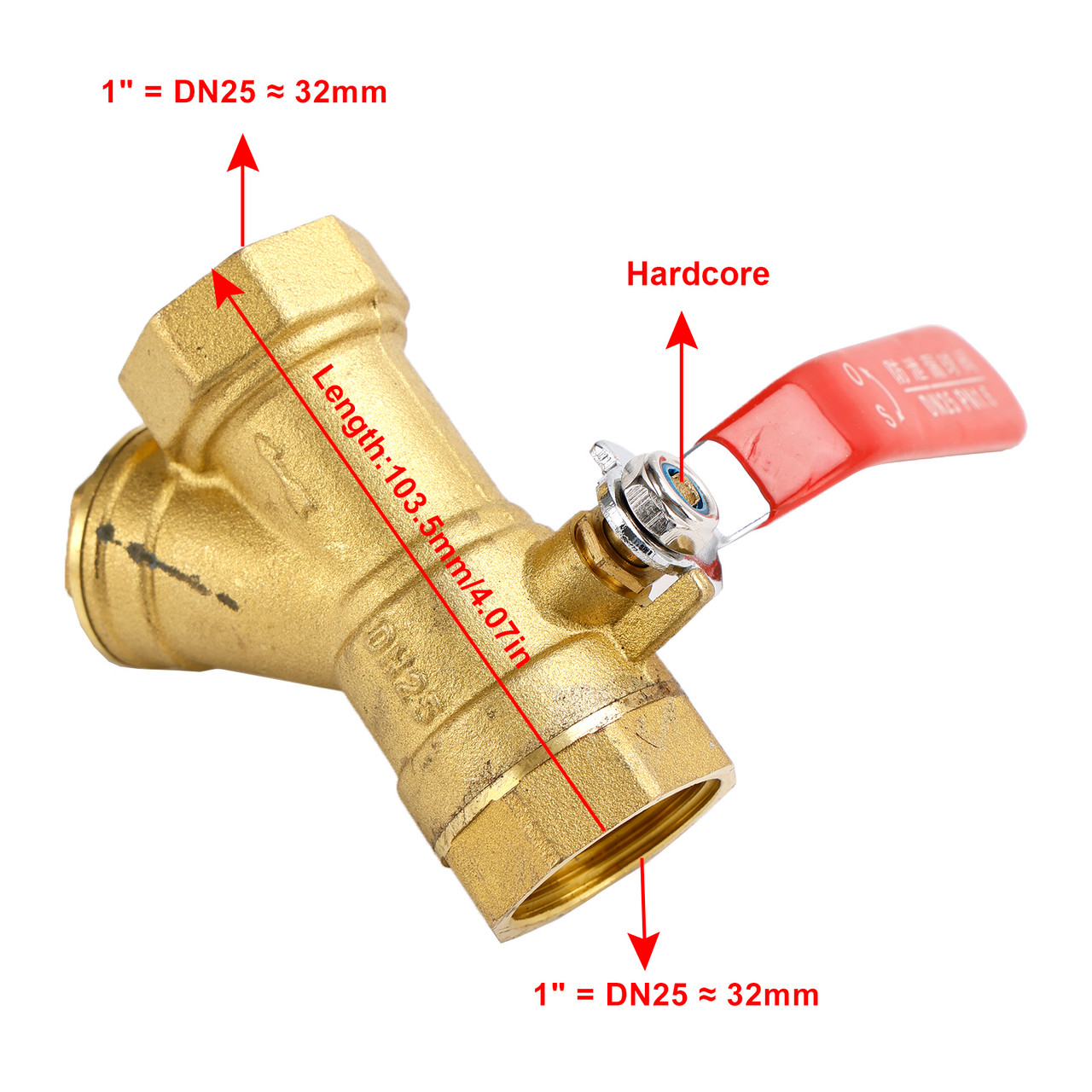 1" BSP Equal Female Thread Brass Y Type Strainer Filter Ball Valve