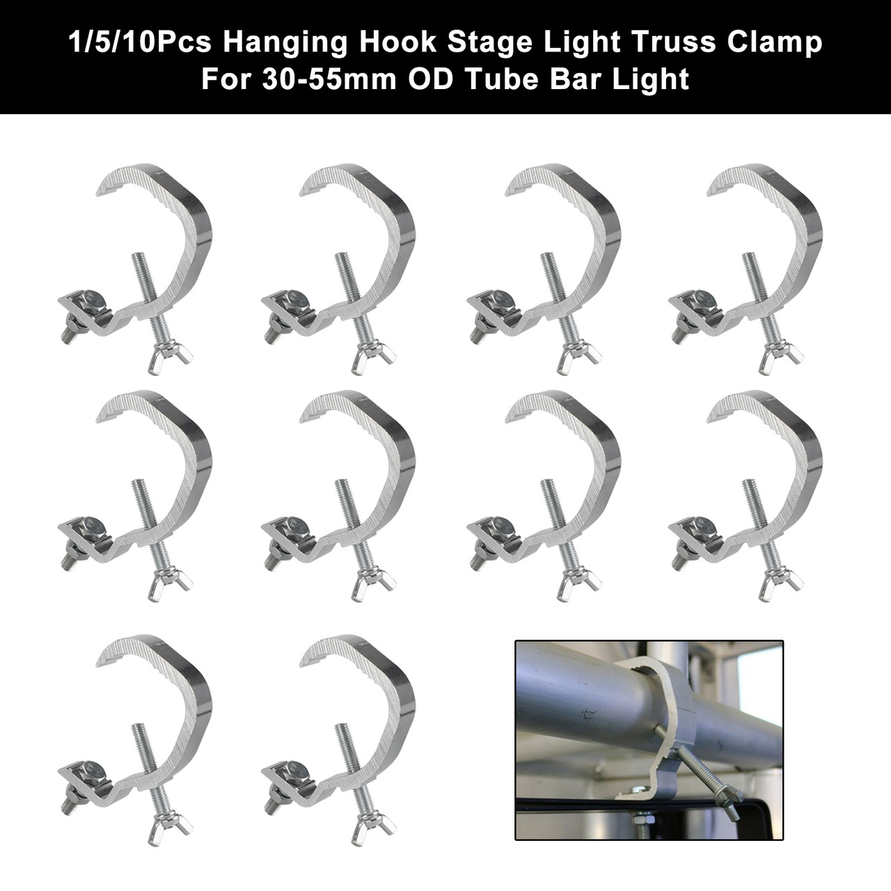 1PCS L Hanging Hook Stage Light Truss Clamp For 30-55mm OD Tube Bar Light