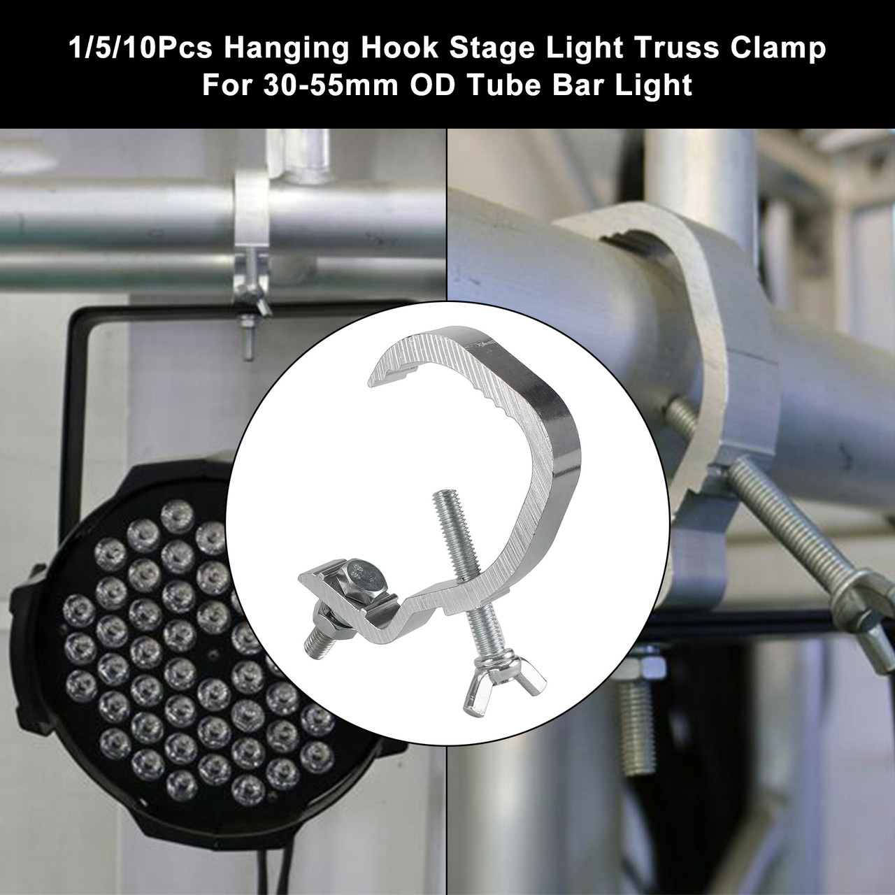 10PCS L Hanging Hook Stage Light Truss Clamp For 30-55mm OD Tube Bar Light