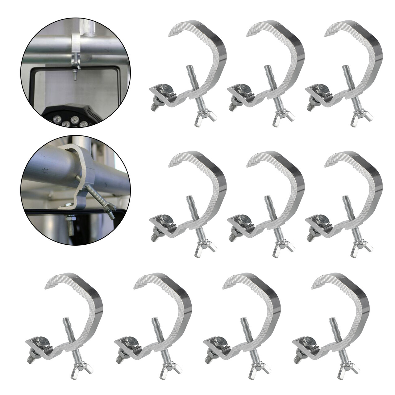 10PCS L Hanging Hook Stage Light Truss Clamp For 30-55mm OD Tube Bar Light