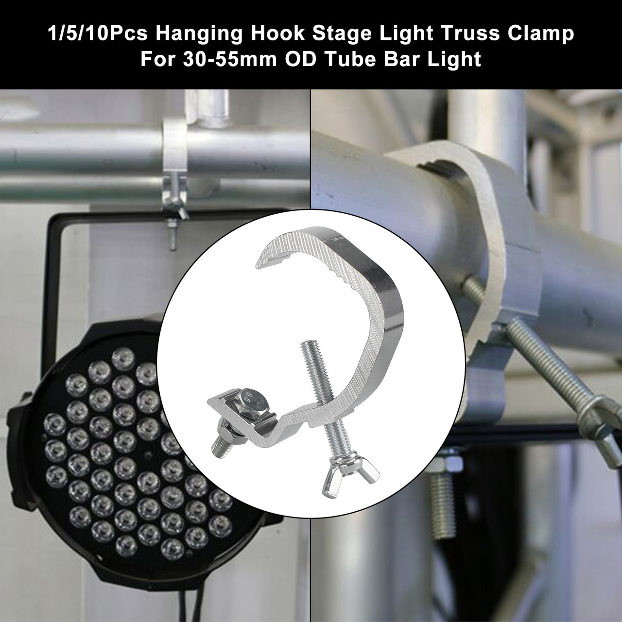 5PCS L Hanging Hook Stage Light Truss Clamp For 30-55mm OD Tube Bar Light